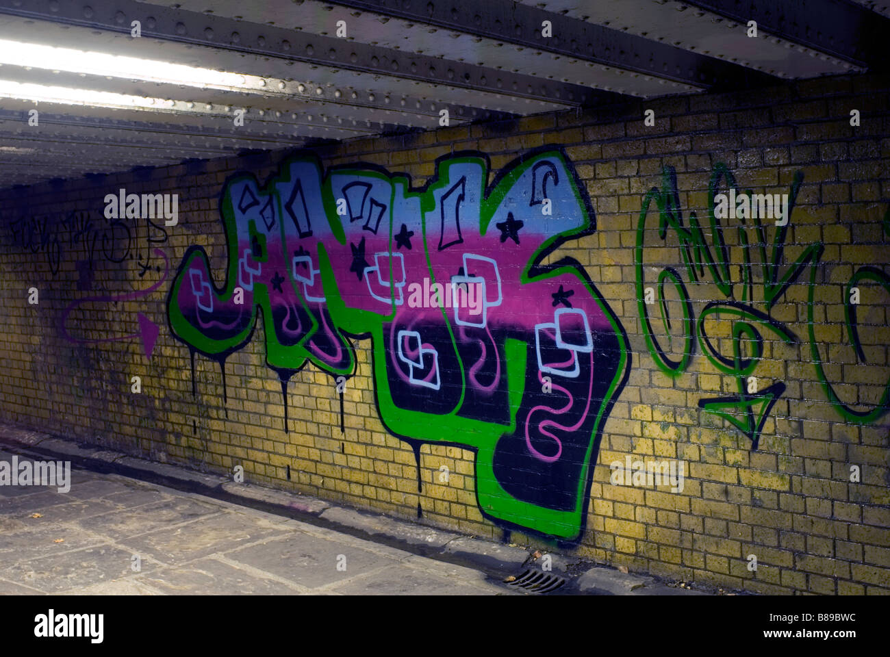 Graffiti in Albert Bridge Embankment Tunnel Stock Photo Alamy