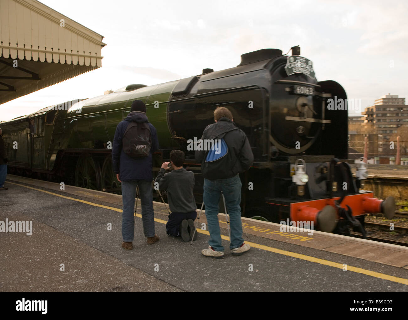 'Tornado' a Peppercorn A1 Pacific steam engine passes through Clapham Junction on route to Waterloo Stock Photo
