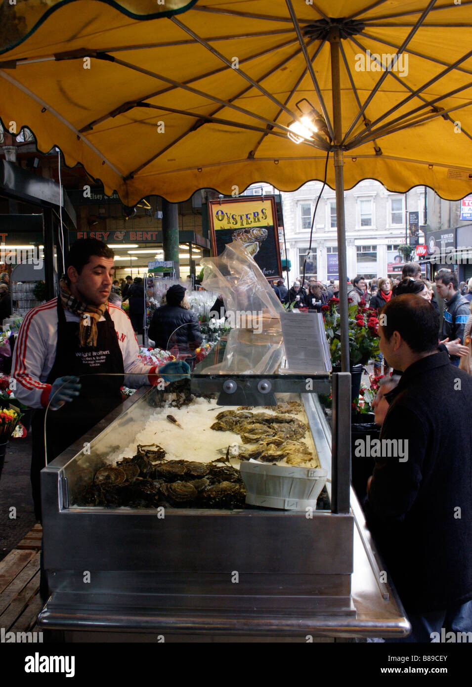 Oyster Bar at the Borough Market London February 2009 Stock Photo Alamy