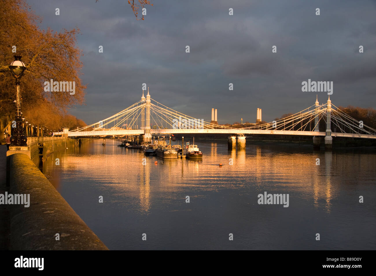 Albert Bridge Battersea London at sunset Stock Photo - Alamy