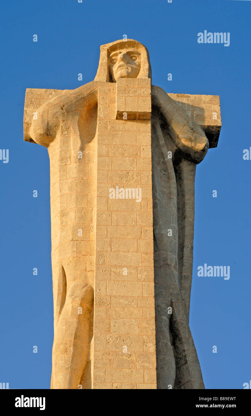 Monument of Christopher Columbus Huelva Spain. Punta de Sebo, overlooking the confluence of Odiel and Tinto rivers. Stock Photo