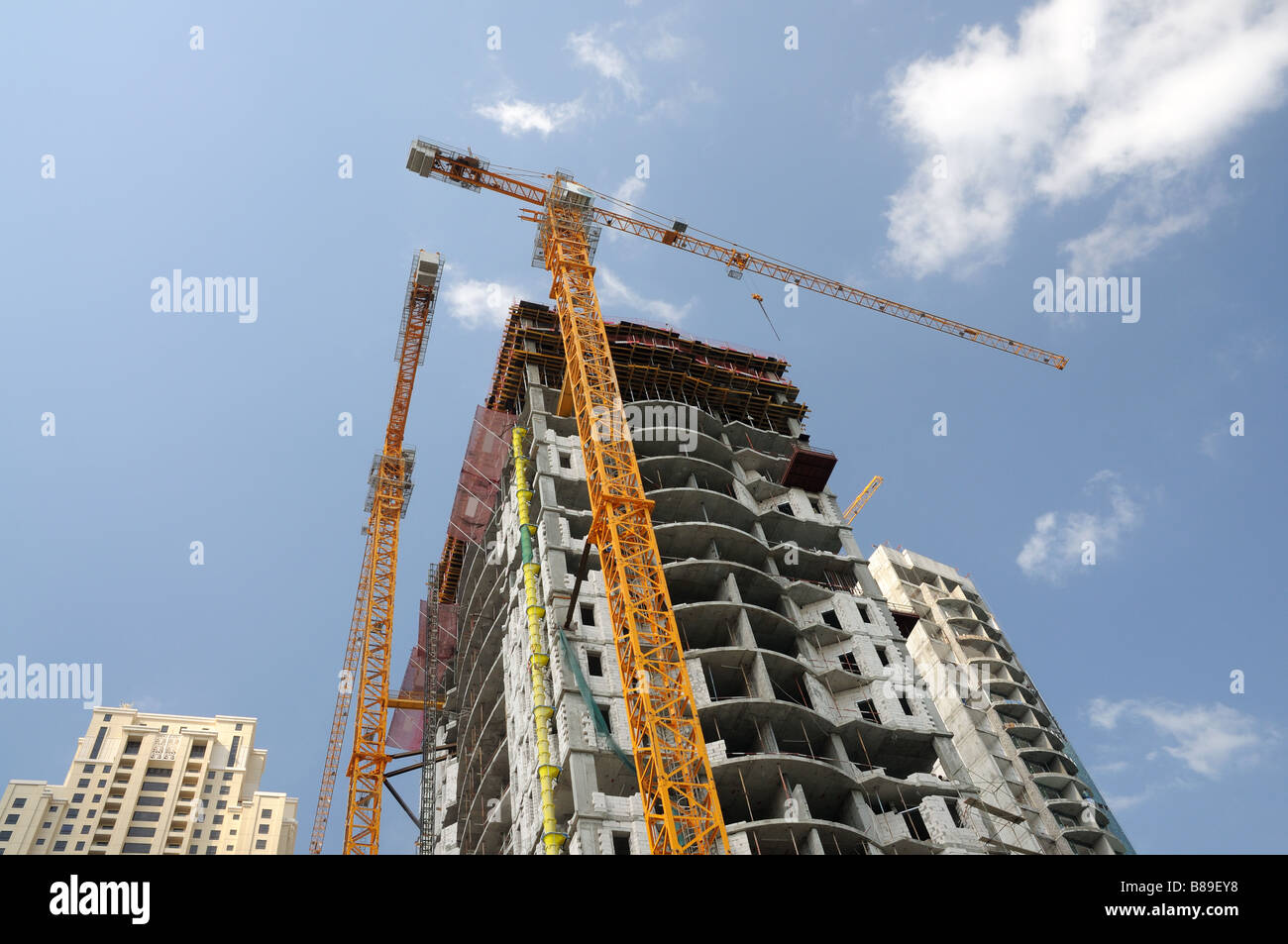 Highrise buildings construction in Dubai Stock Photo