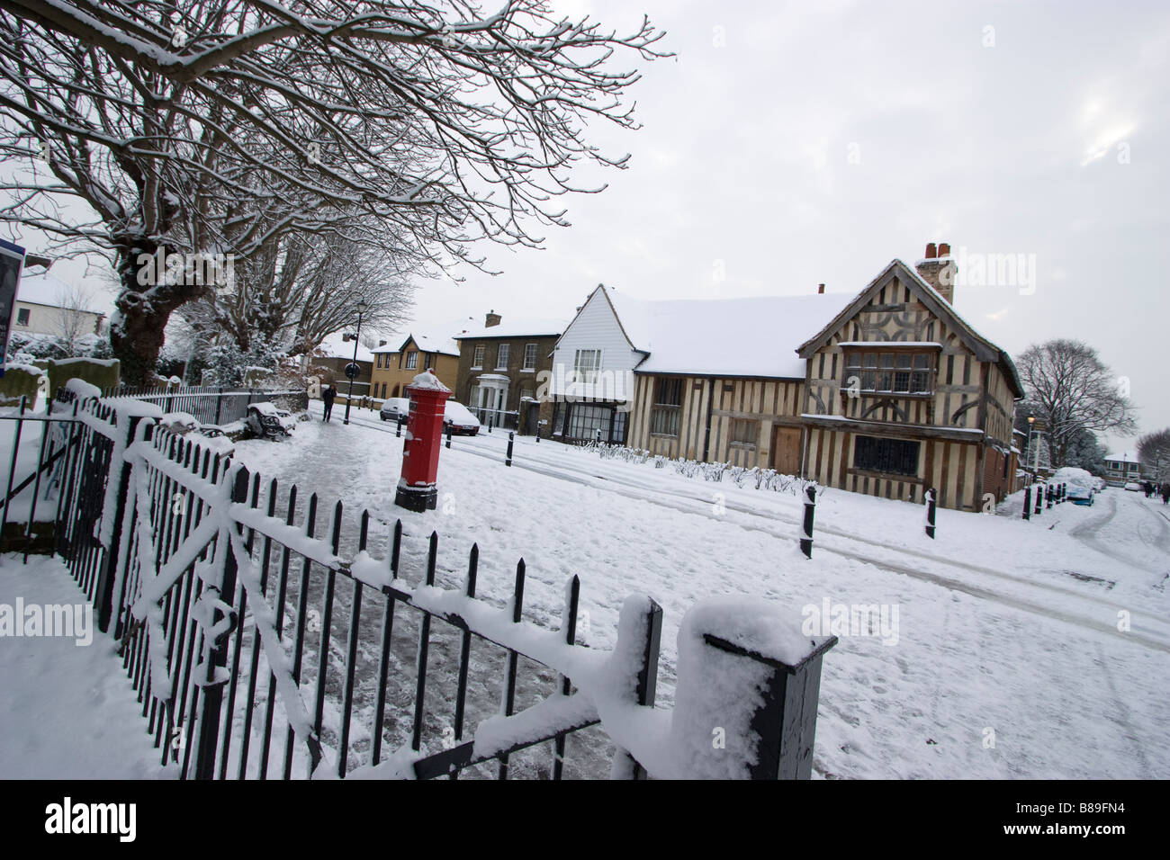 The Ancient House, Walthamstow village north east London during snow Stock Photo Alamy