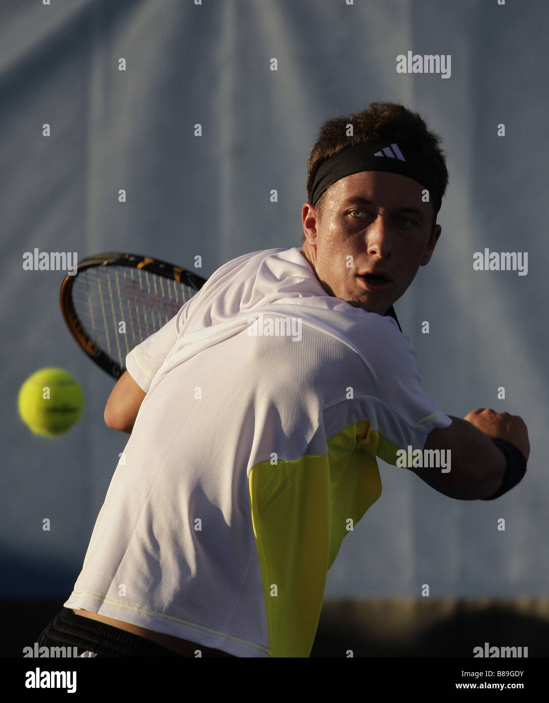 Tennis player Philipp Kohlschreiber (GER) in action at the Australian Open 2009 Stock Photo