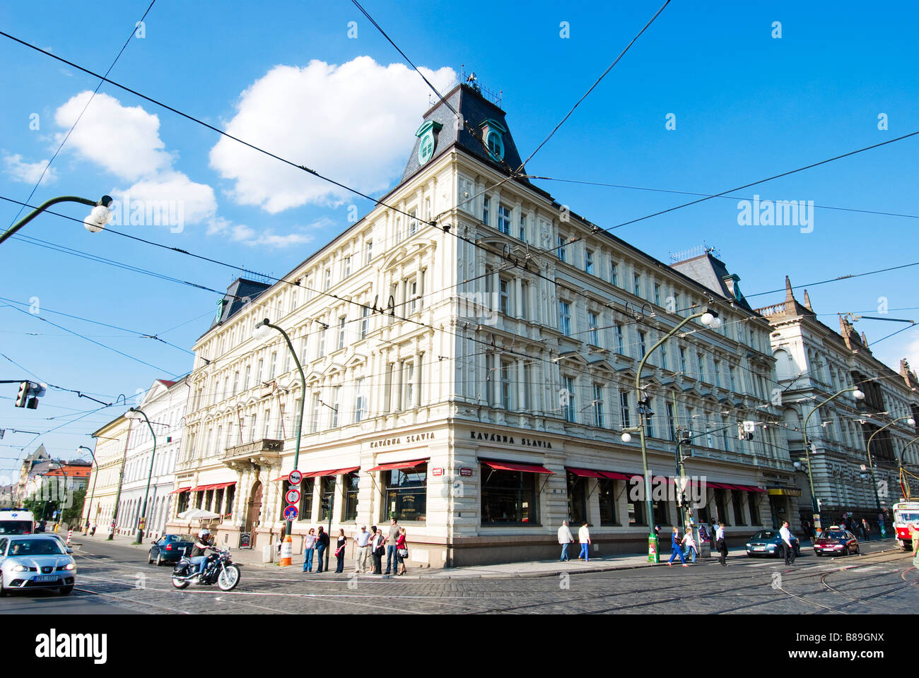 famous Café Slavia Prague Czech Republic Stock Photo