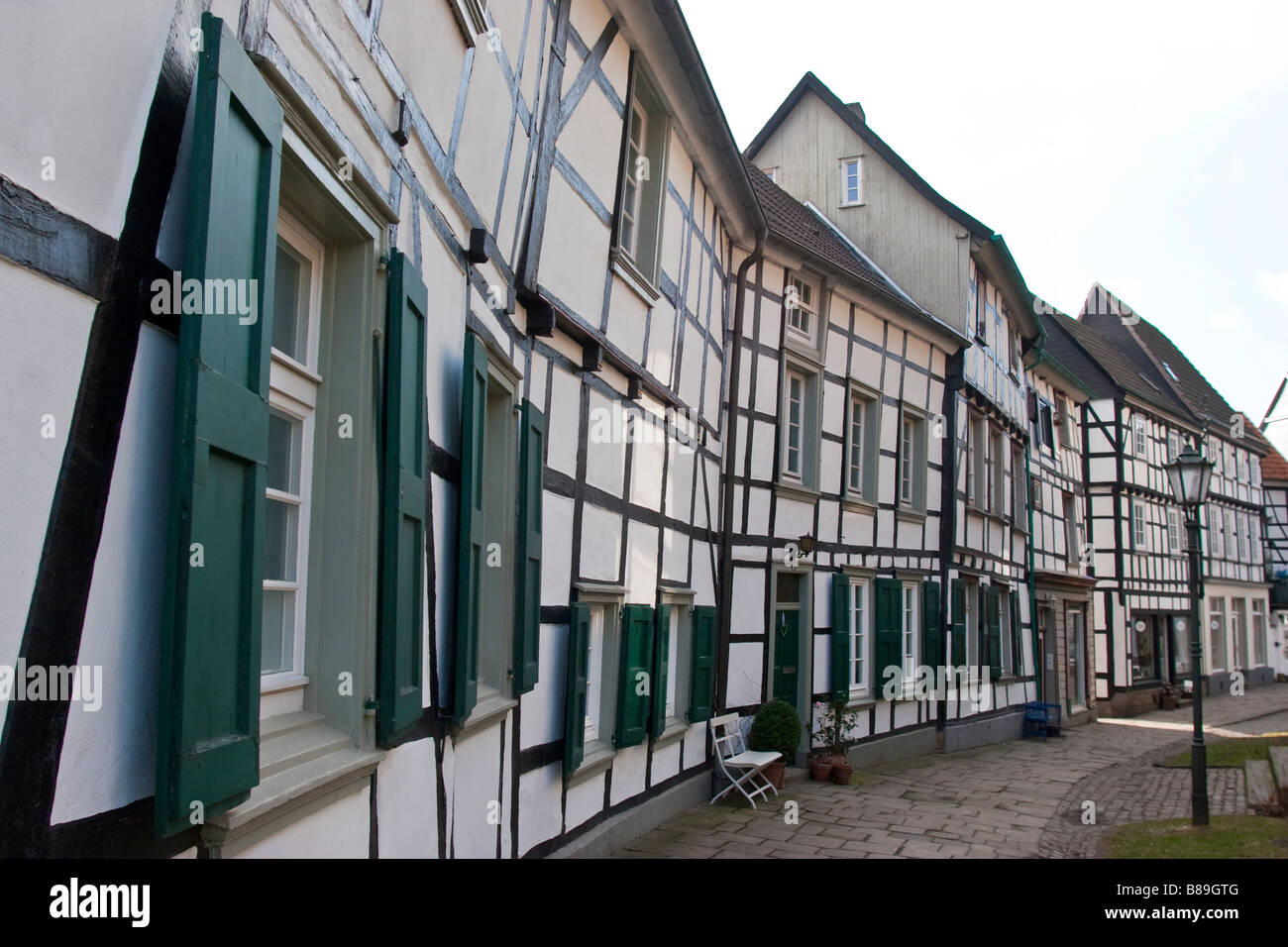 Traditional German architecture in the old town of Hattingen, Germany Stock Photo