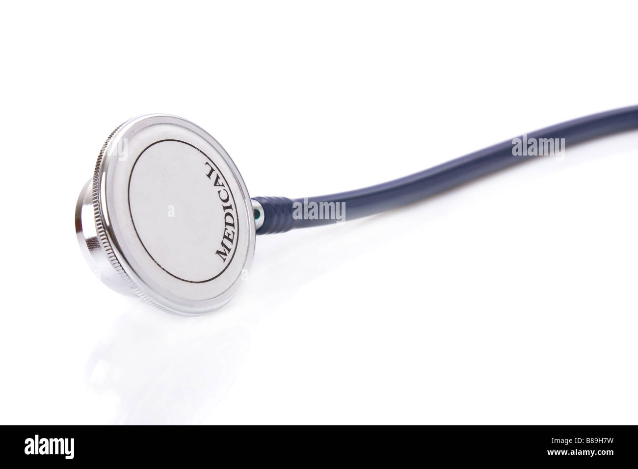 Close up of a professional stethoscope isolated on white background Stock Photo