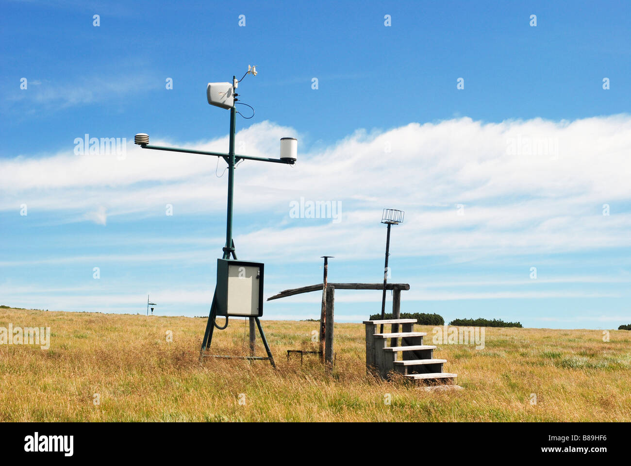meteorological measuring station Labska bouda Krkonose Czech Republic Stock Photo