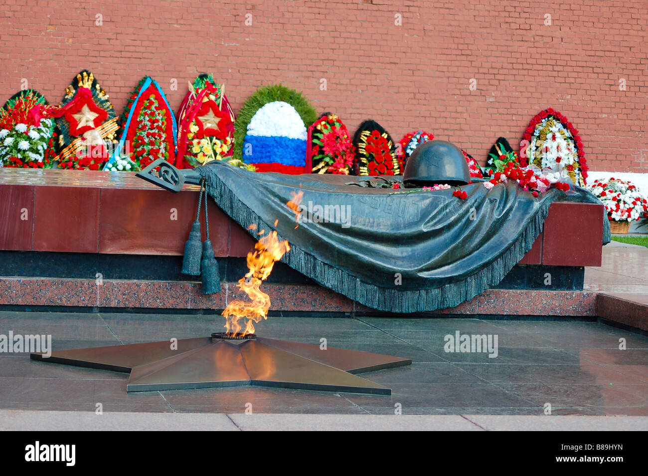 Unknown Soldiers Grave Alexander Garden Red Square Moscow Russia Stock Photo
