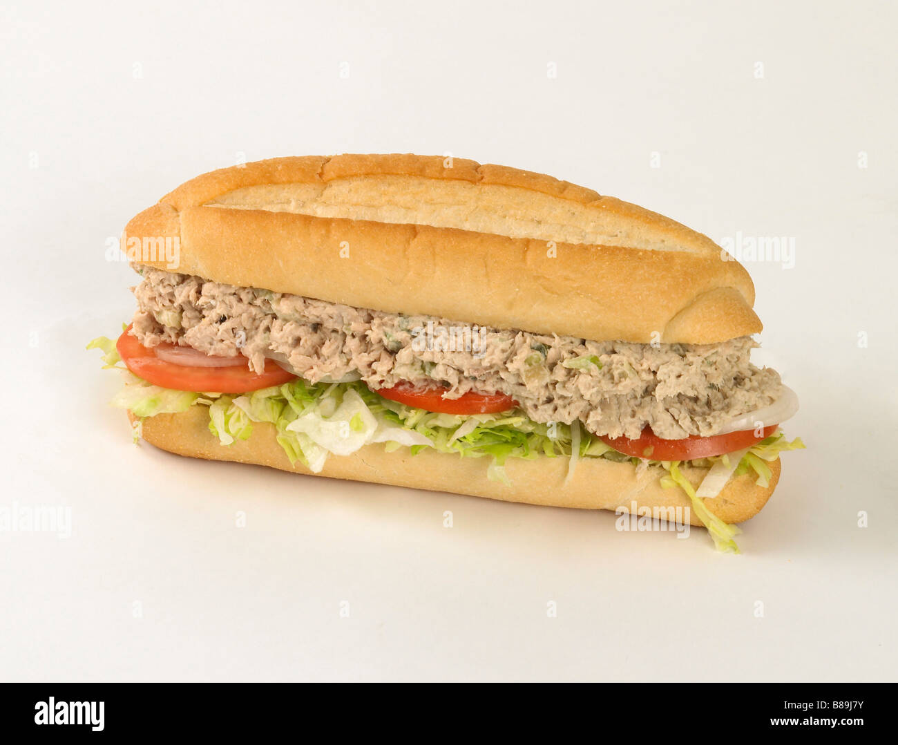 deli style tuna sub sandwich roll Stock Photo Alamy