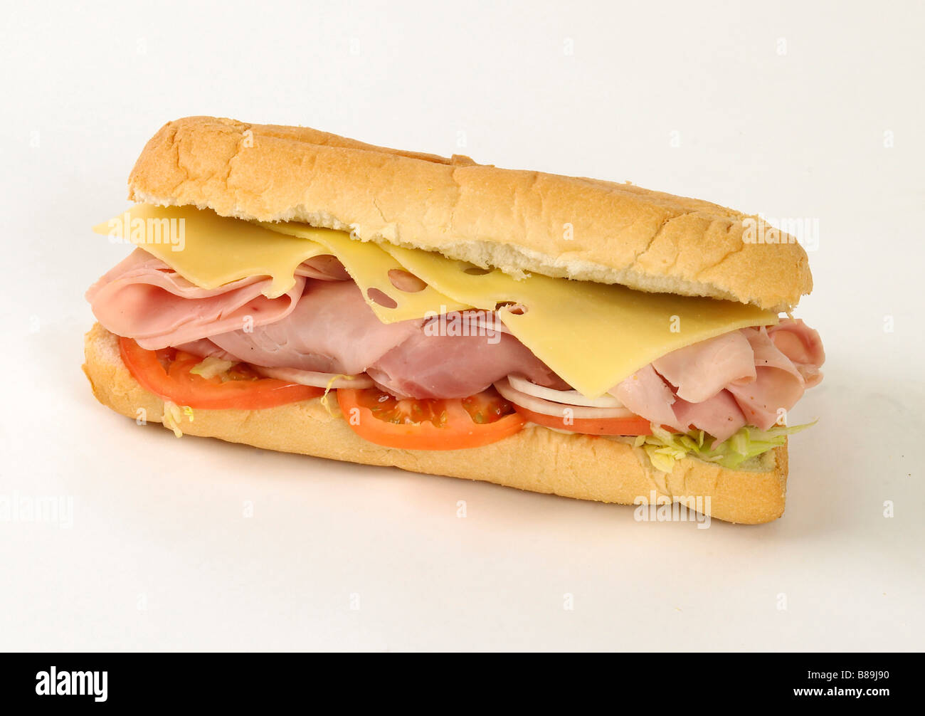 six 6" inch ham sub deli sandwich bread Stock Photo Alamy