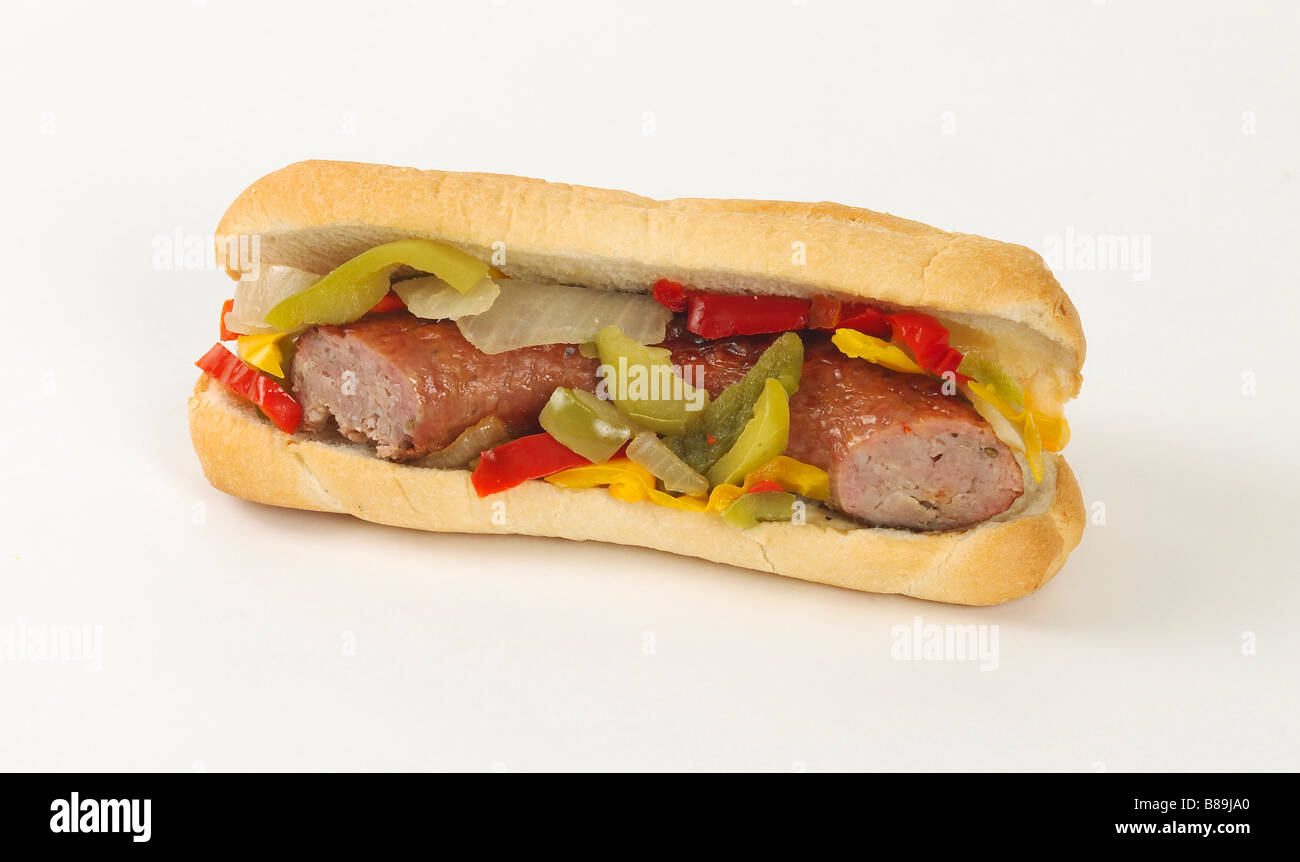 Italian sausage deli sub sandwich Stock Photo Alamy