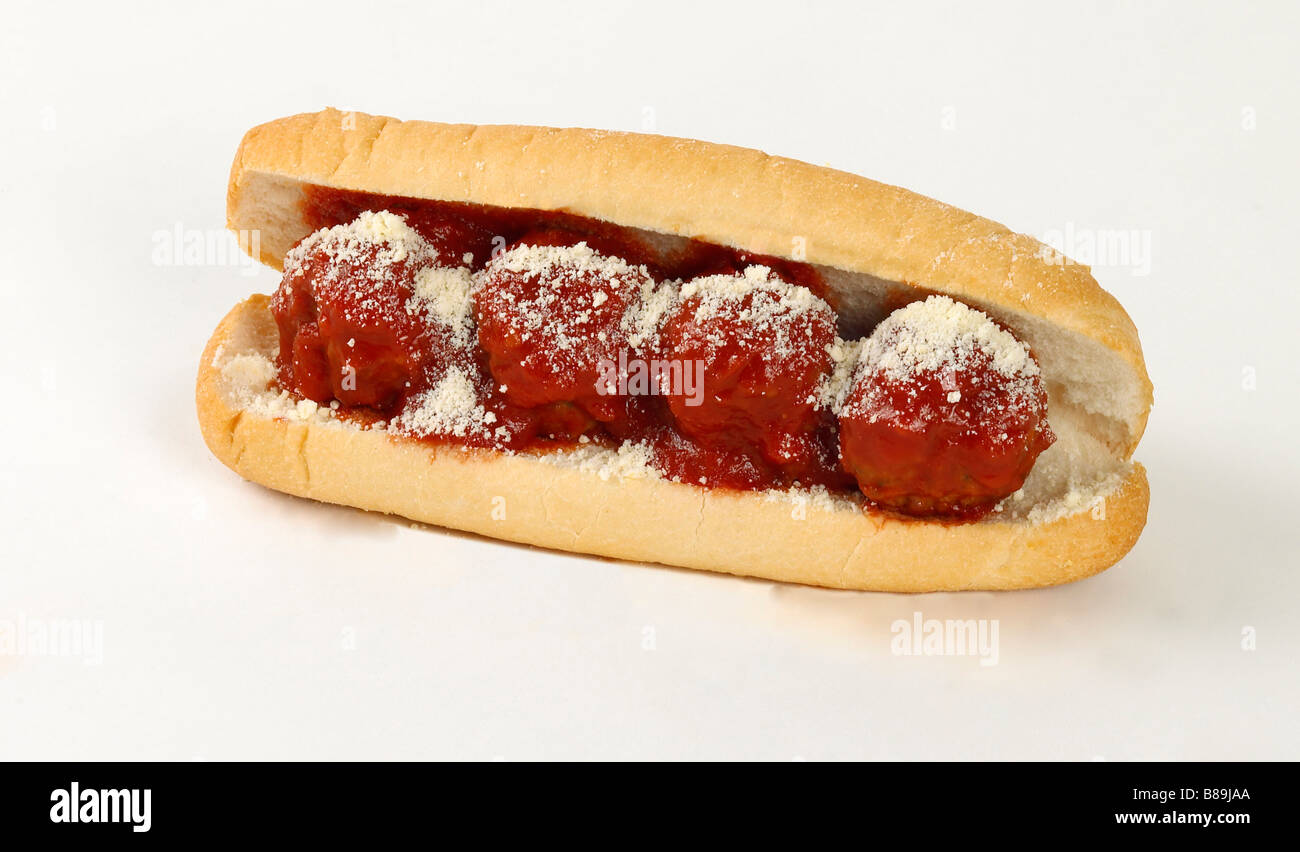 six 6" deli meatball parmesan sub sandwich Stock Photo Alamy