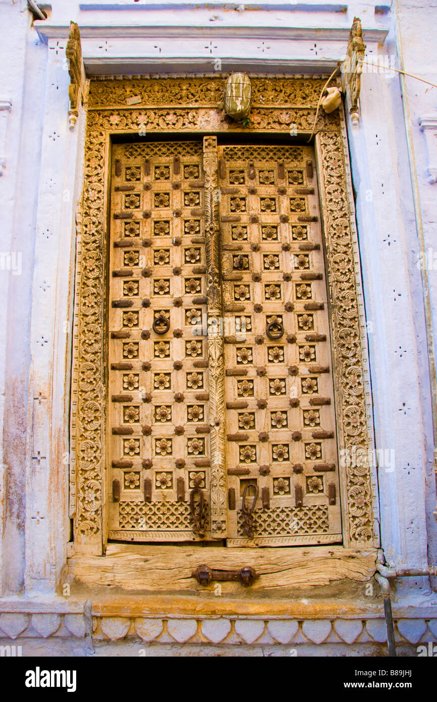 Traditional Door Jaisalmer Rajasthan India Stock Photo
