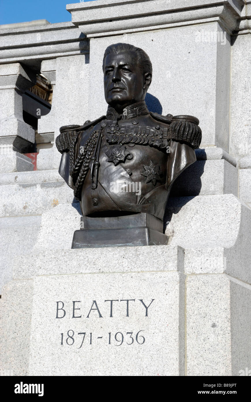 Statue of Admiral David Beatty in Trafalgar Square London England Stock Photo