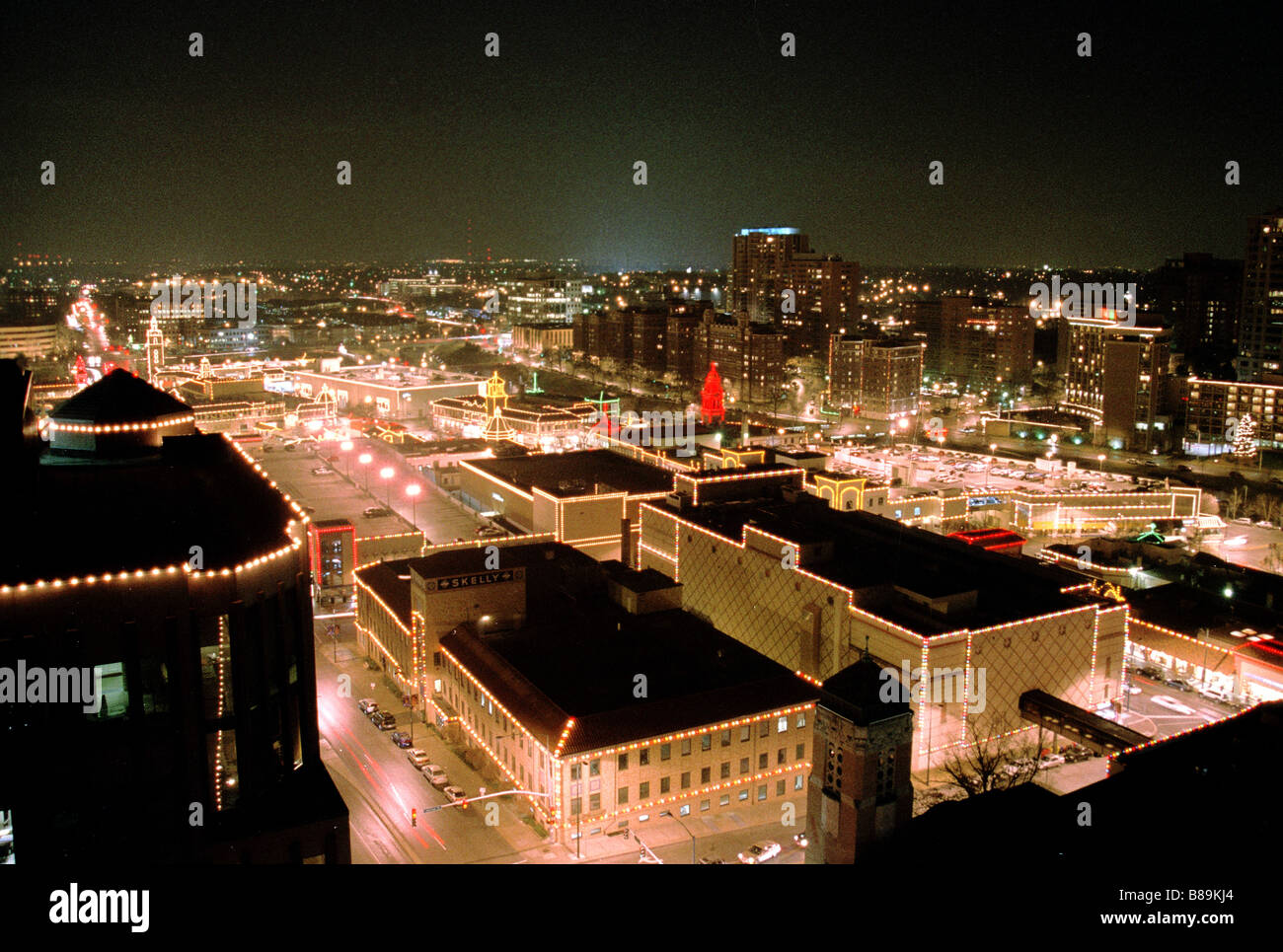 Plaza Lights from the rooftops Kansas City Missouri United States Stock