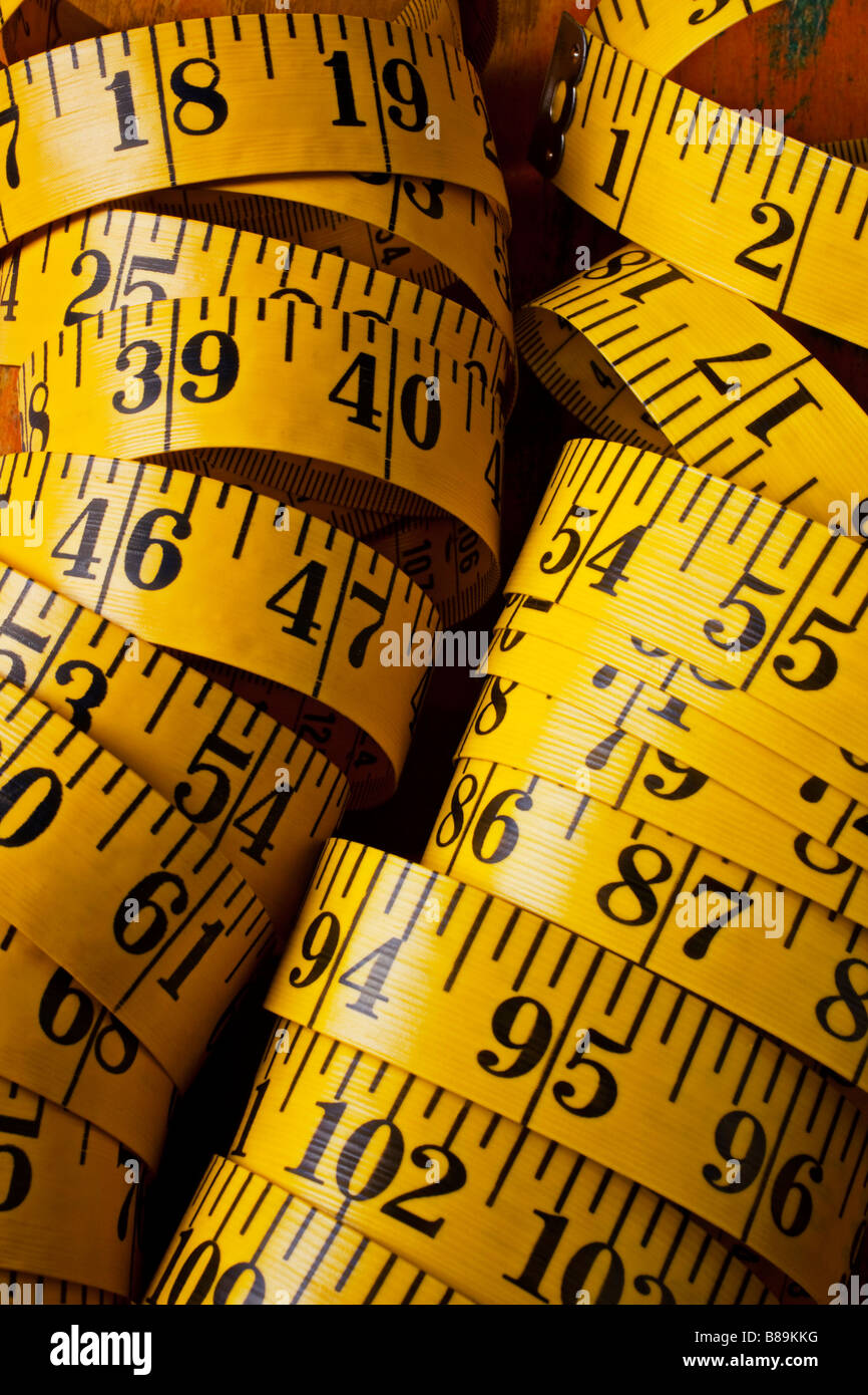 Two tape measures Stock Photo