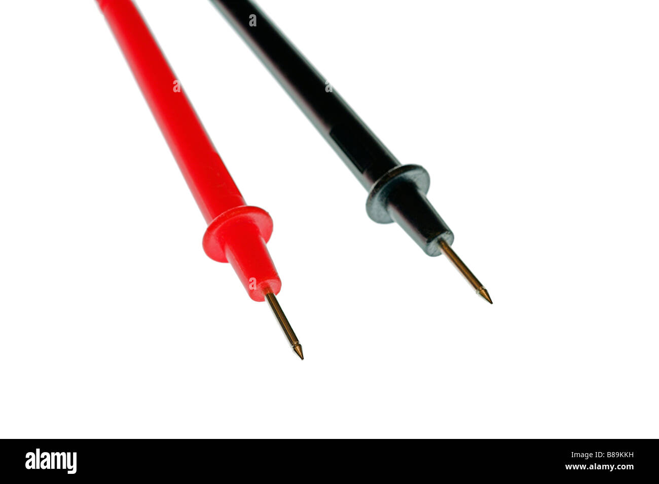 red and black measuring cable, negative and positive pole, closeup, cut