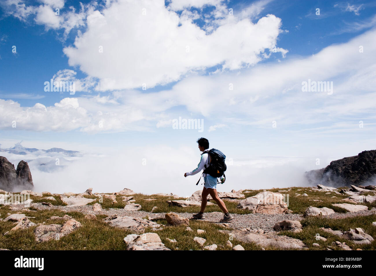 Lady hiking national park hi-res stock photography and images - Alamy