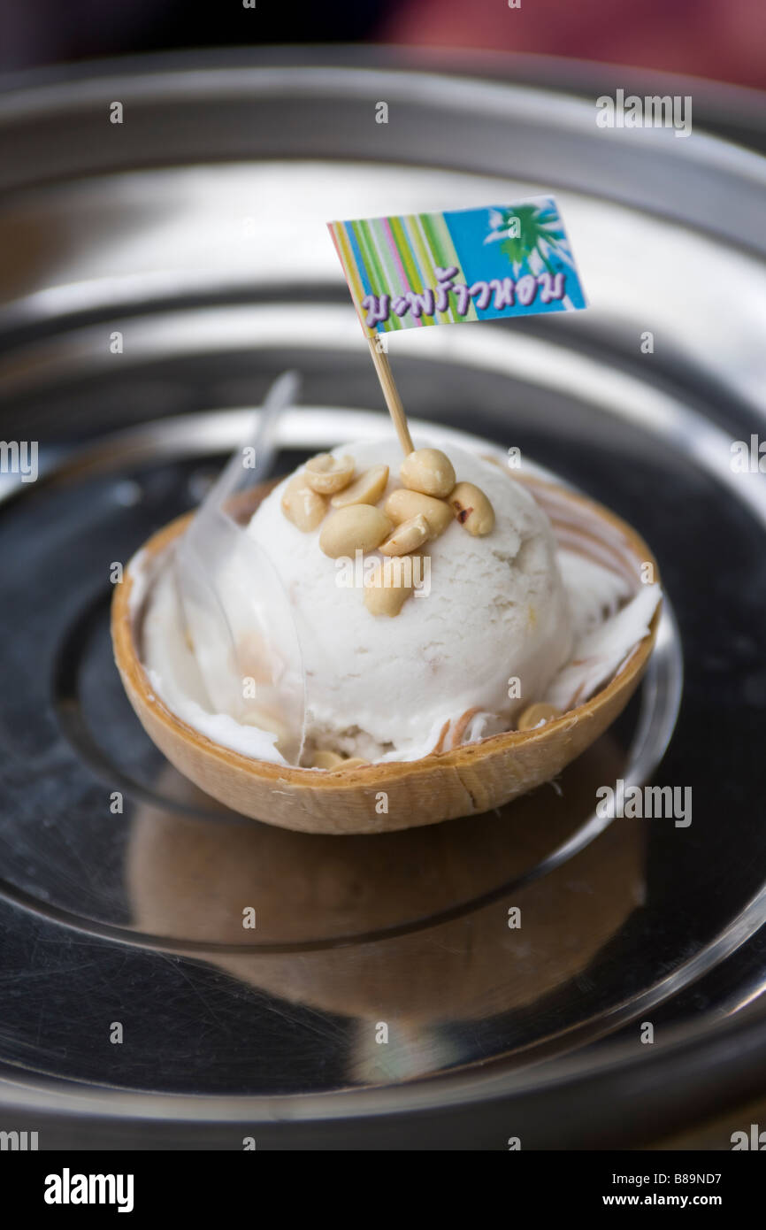Coconut Ice Cream Chatuchak Weekend Market Bangkok Thailand Stock Photo