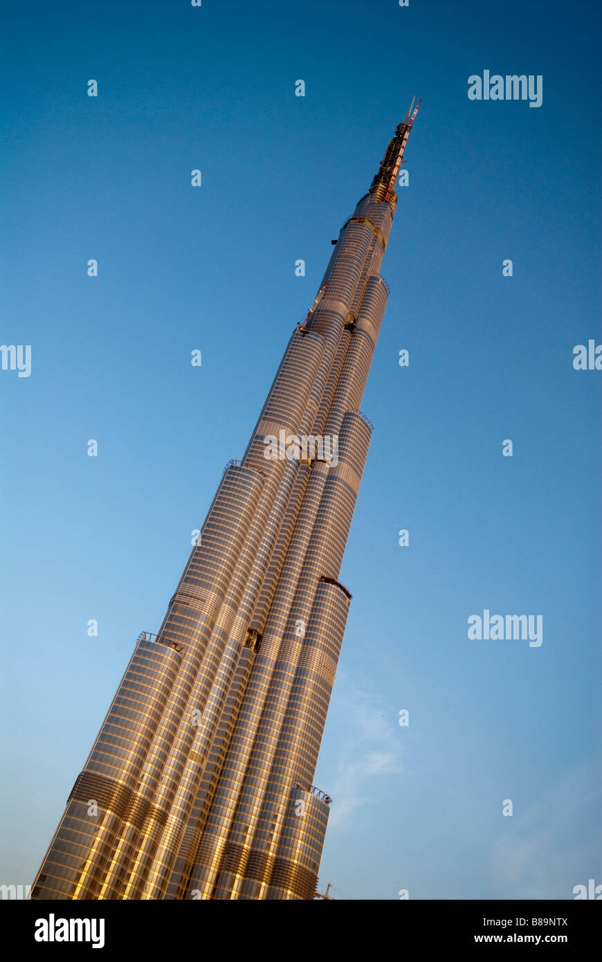 Burj Dubai, the tallest building in the World, reaches it's final height Stock Photo