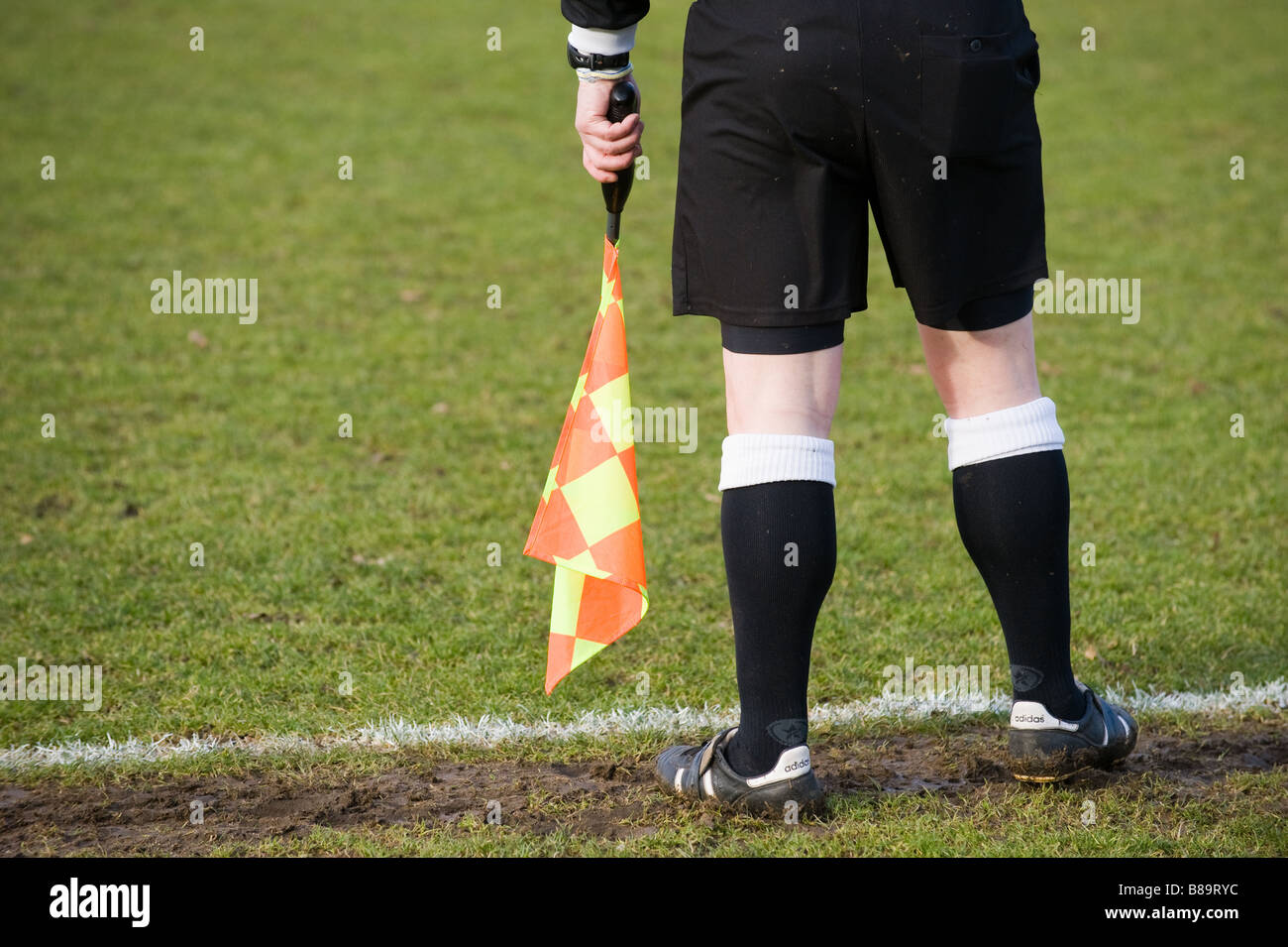 Linesman at football match Stock Photo - Alamy