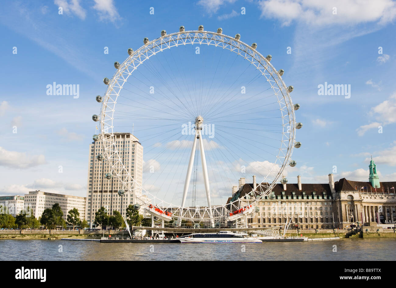 London Eye County Hall South Bank London England Stock Photo - Alamy