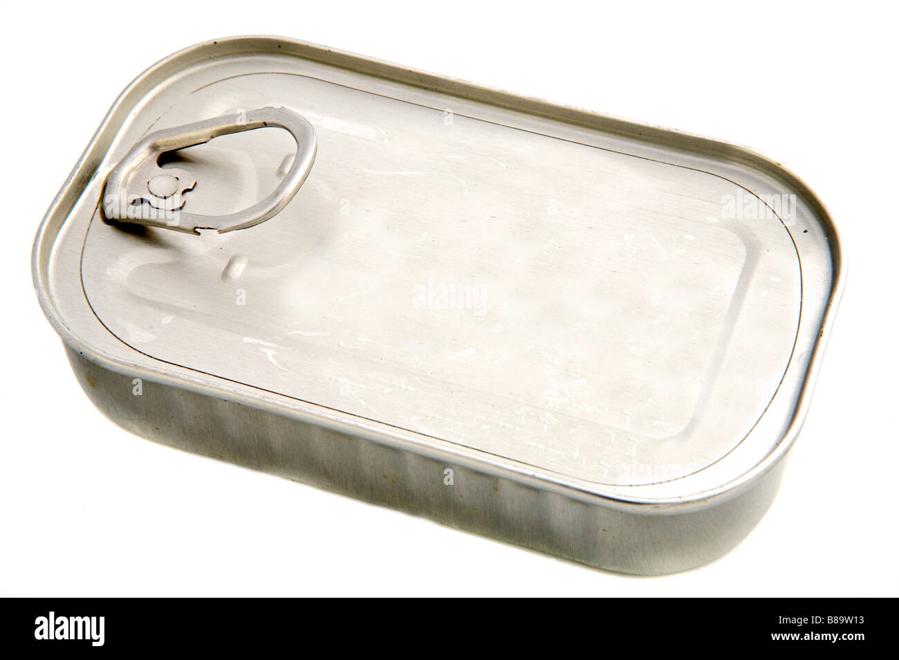 Old tin a over white background Stock Photo - Alamy