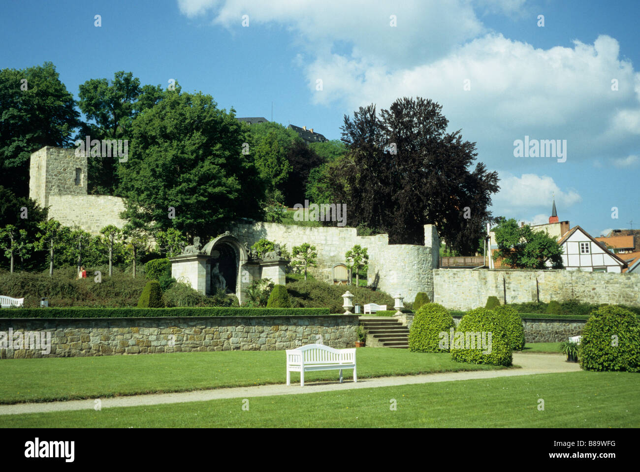 Garden of the Small Castle (kleines Schloss), Blankenburg, Ostharz, Germany Stock Photo