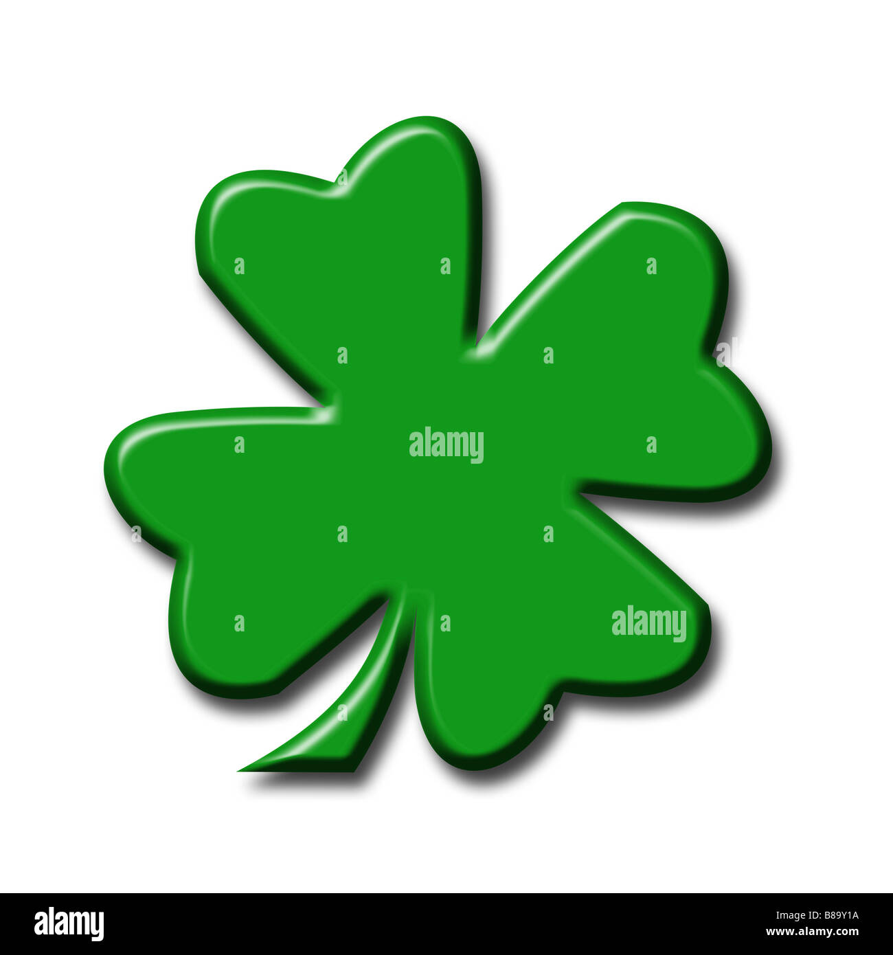 Illustration of a four leaf clover on a white background Stock Photo ...
