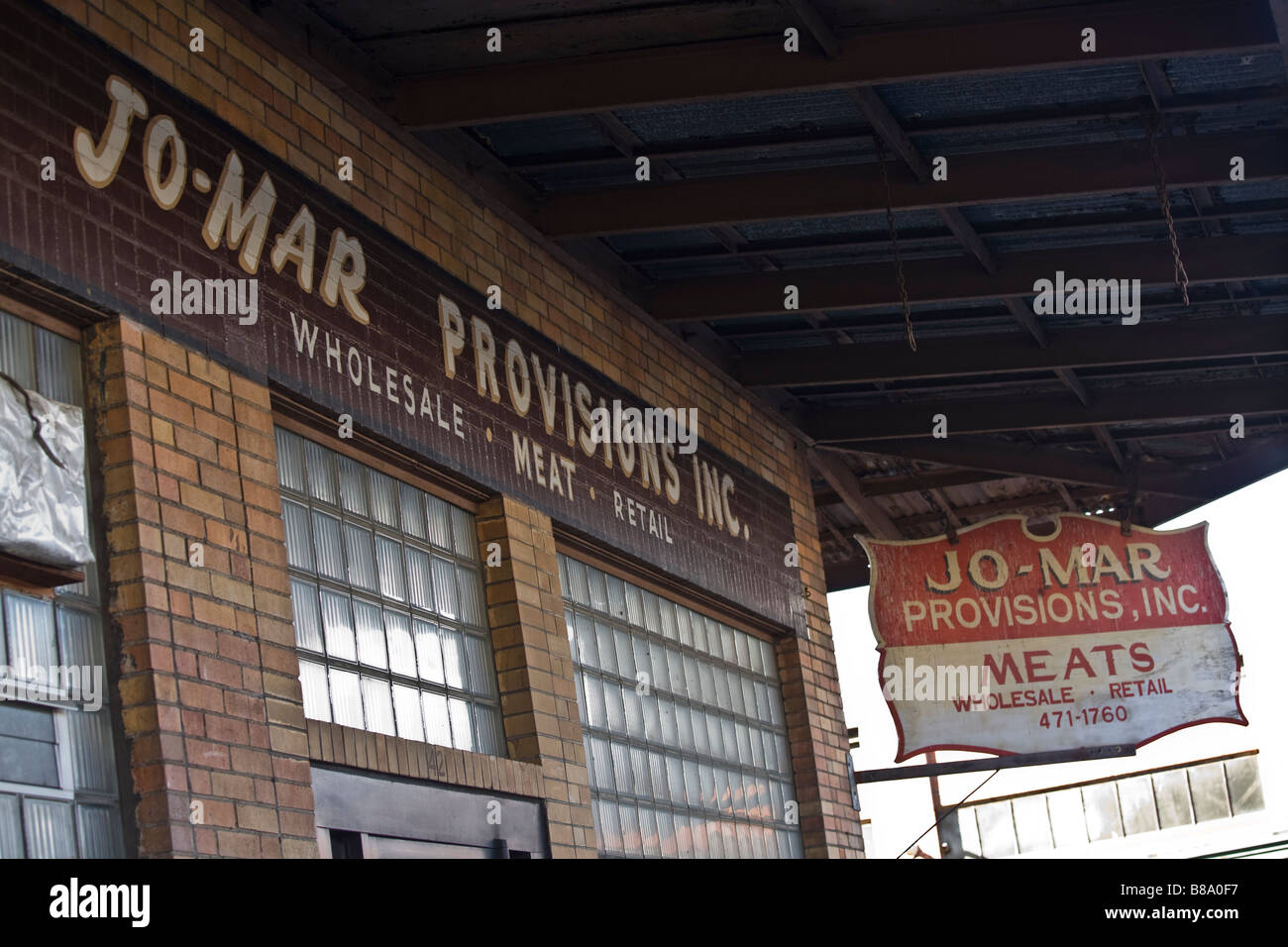 Meat wholesalers in The Strip District Pittsburgh Stock Photo