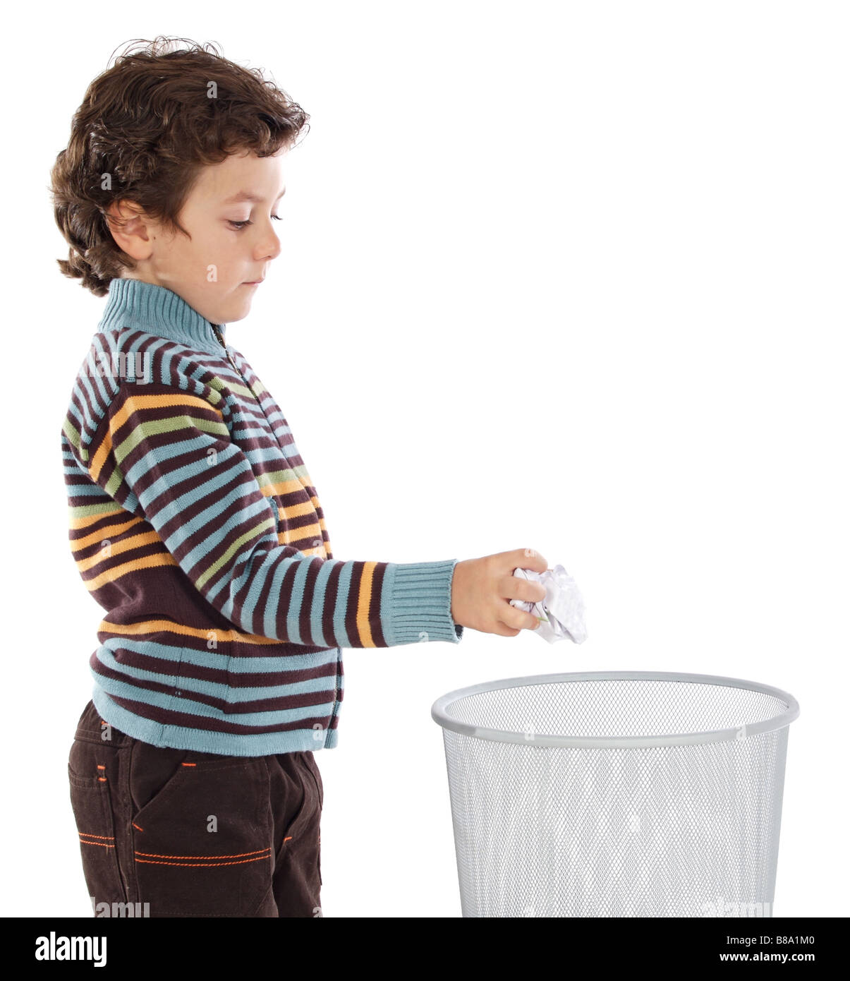 Child Throwing Rubbish Bin Stock Photos & Child Throwing Rubbish Bin
