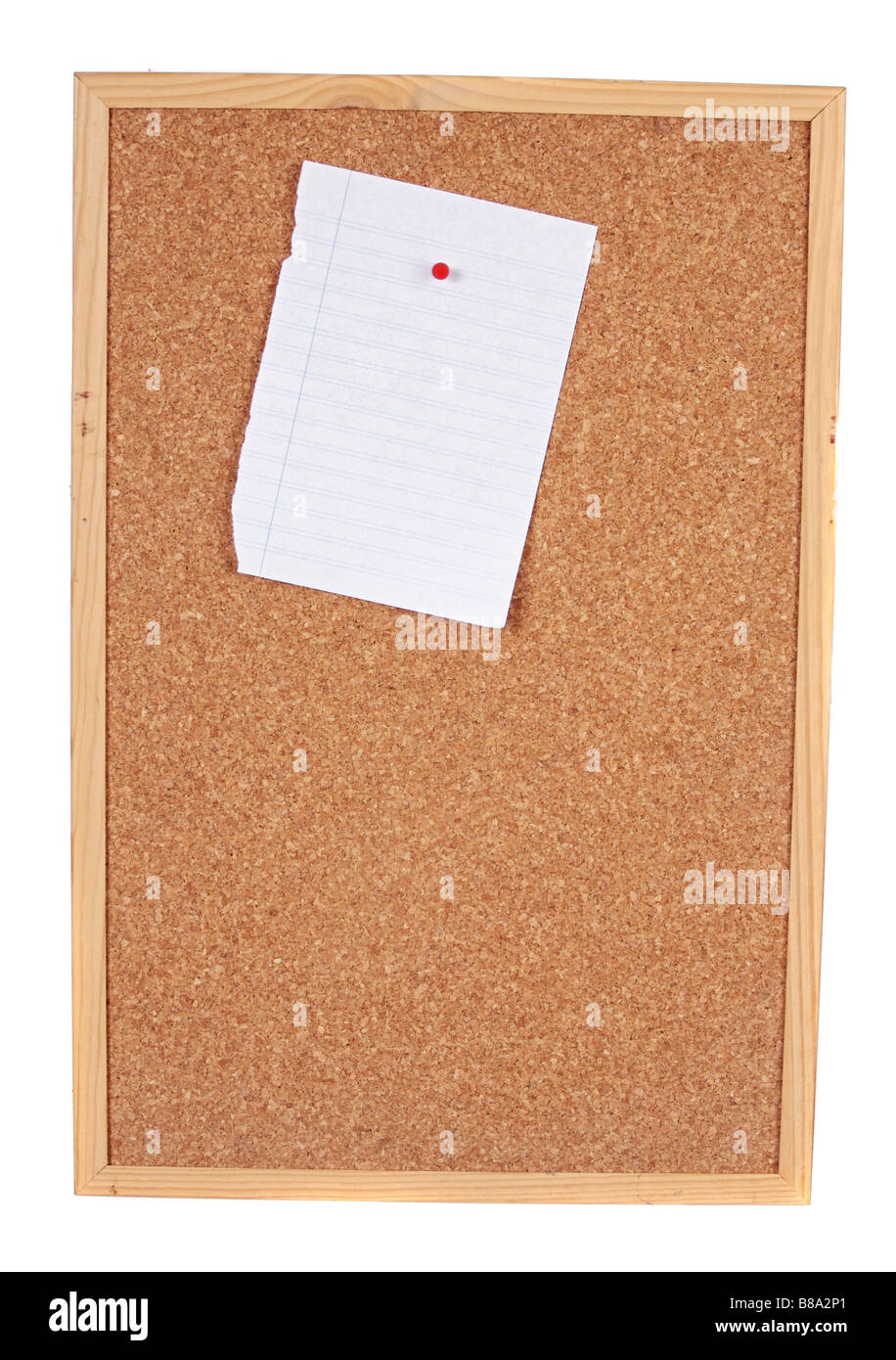 Blank sheet of paper on pin board Stock Photo - Alamy