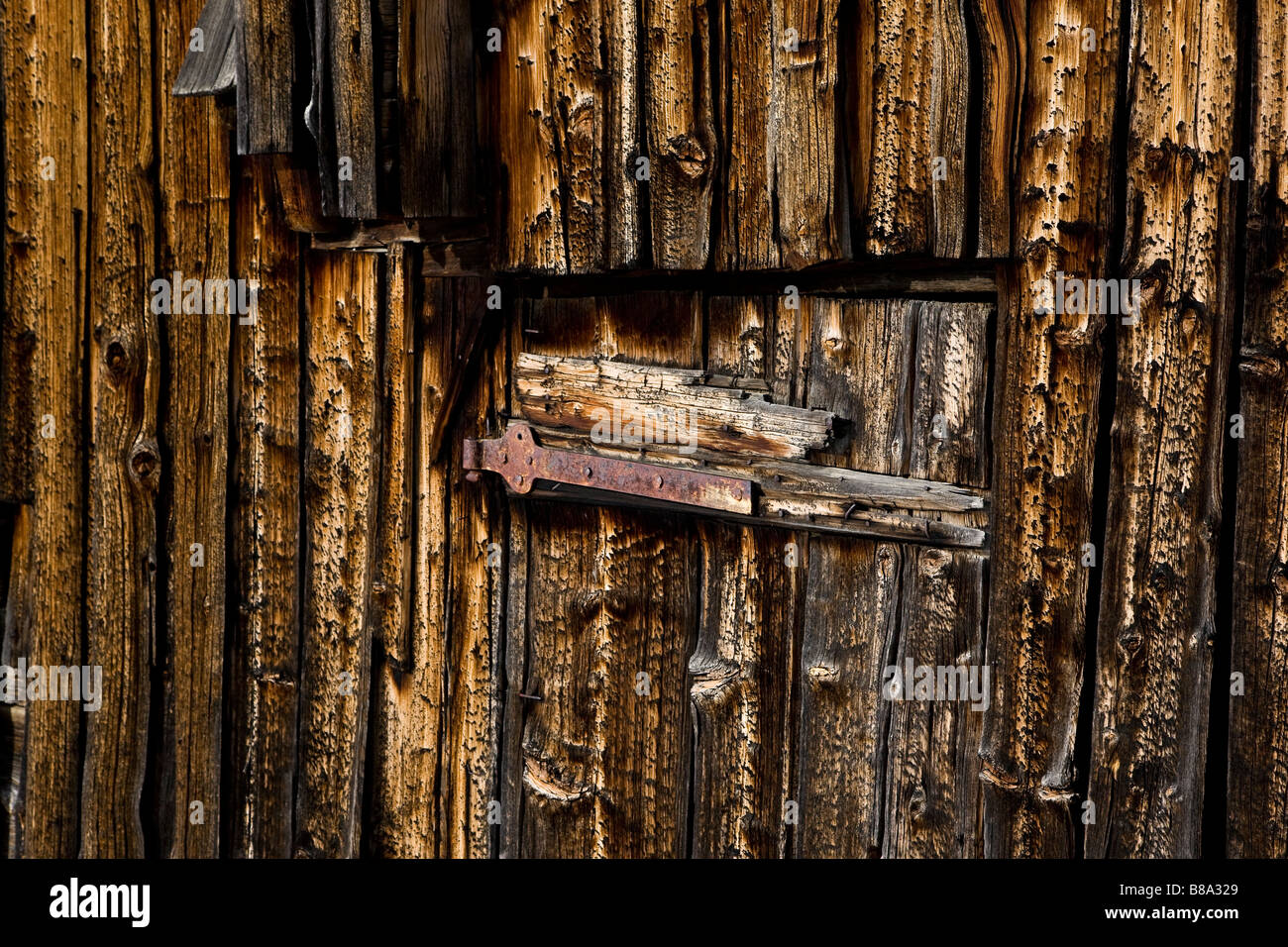 Wooden building with hinge French Alpes Stock Photo