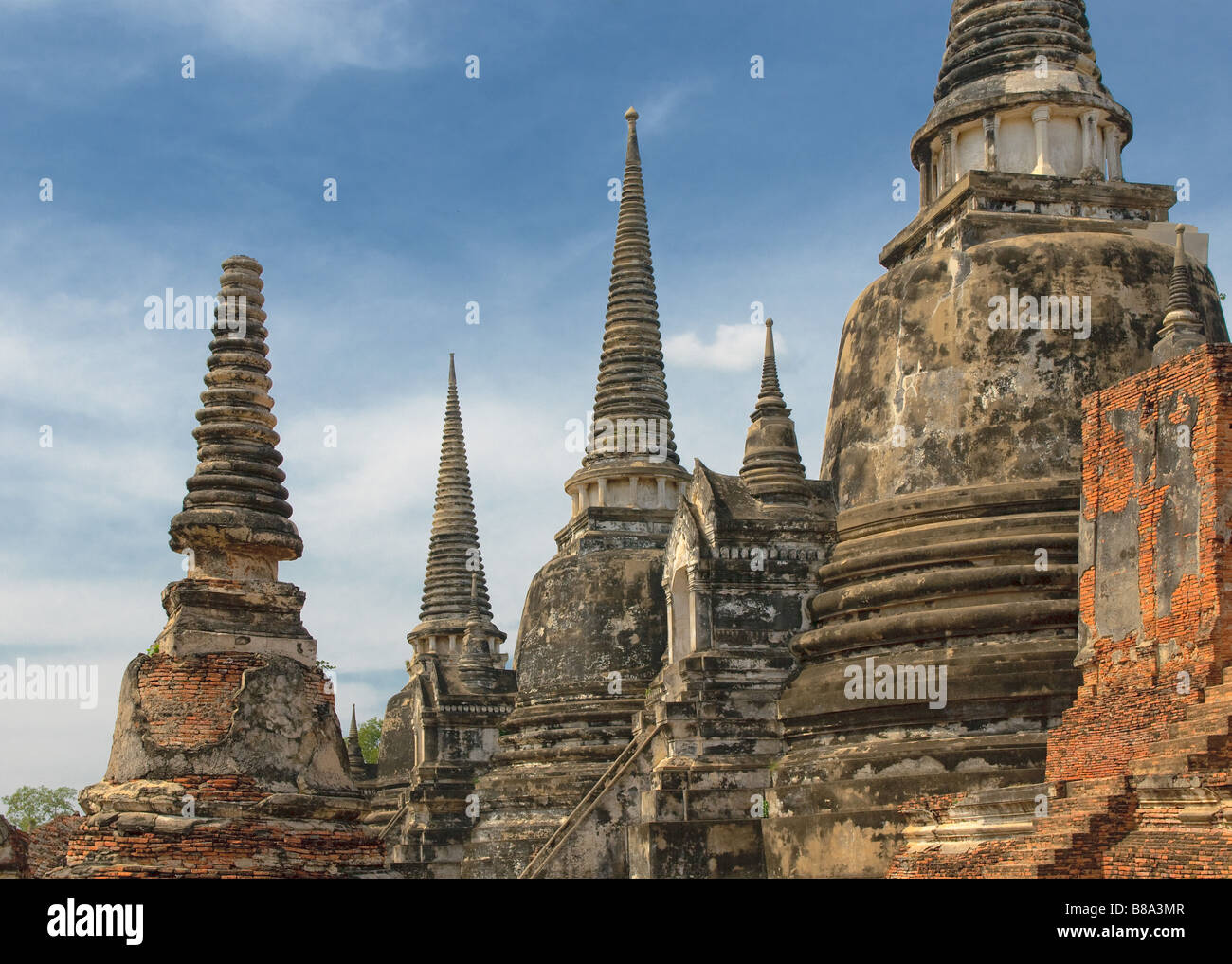 Stupas of Wat Si Sanphet Ayutthaya Thailand Stock Photo
