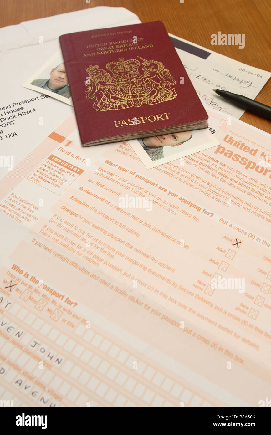 UK British passport application form and photograph photo ...