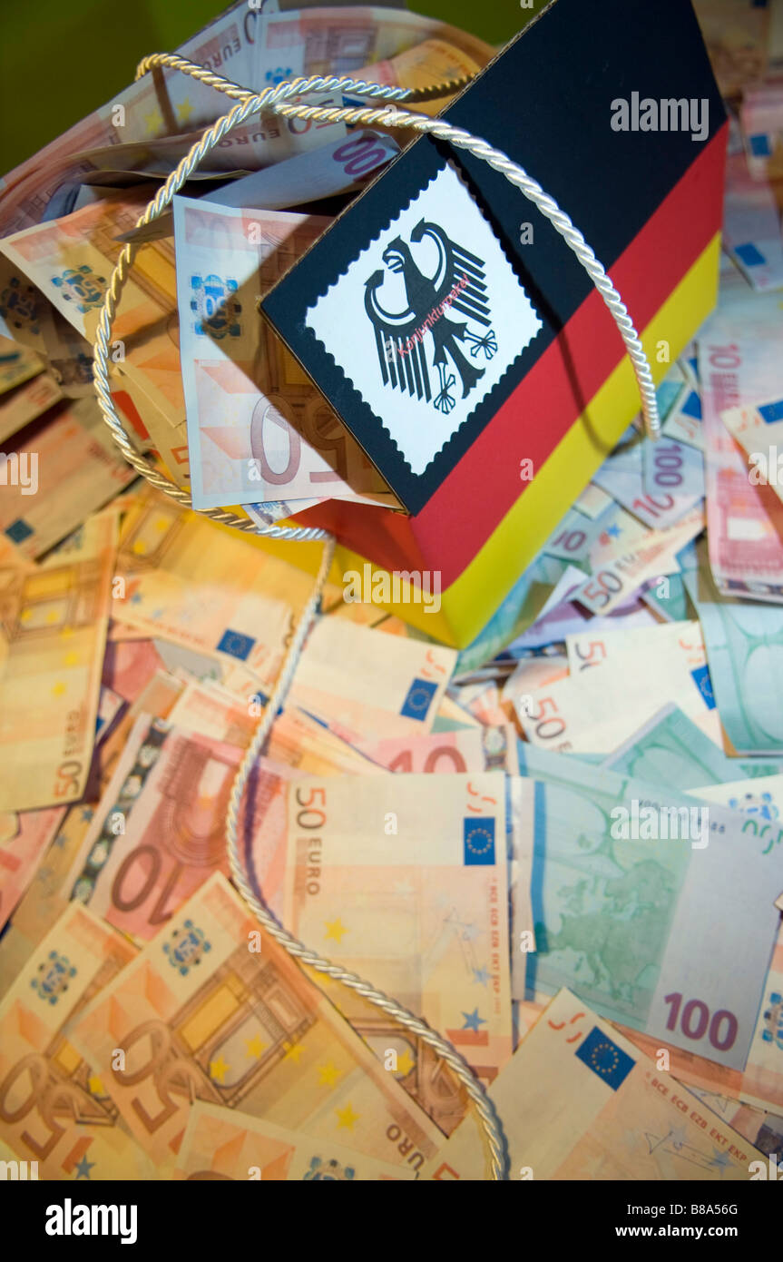 Symbolic picture for the economic stimulus package of Germany. Stock Photo