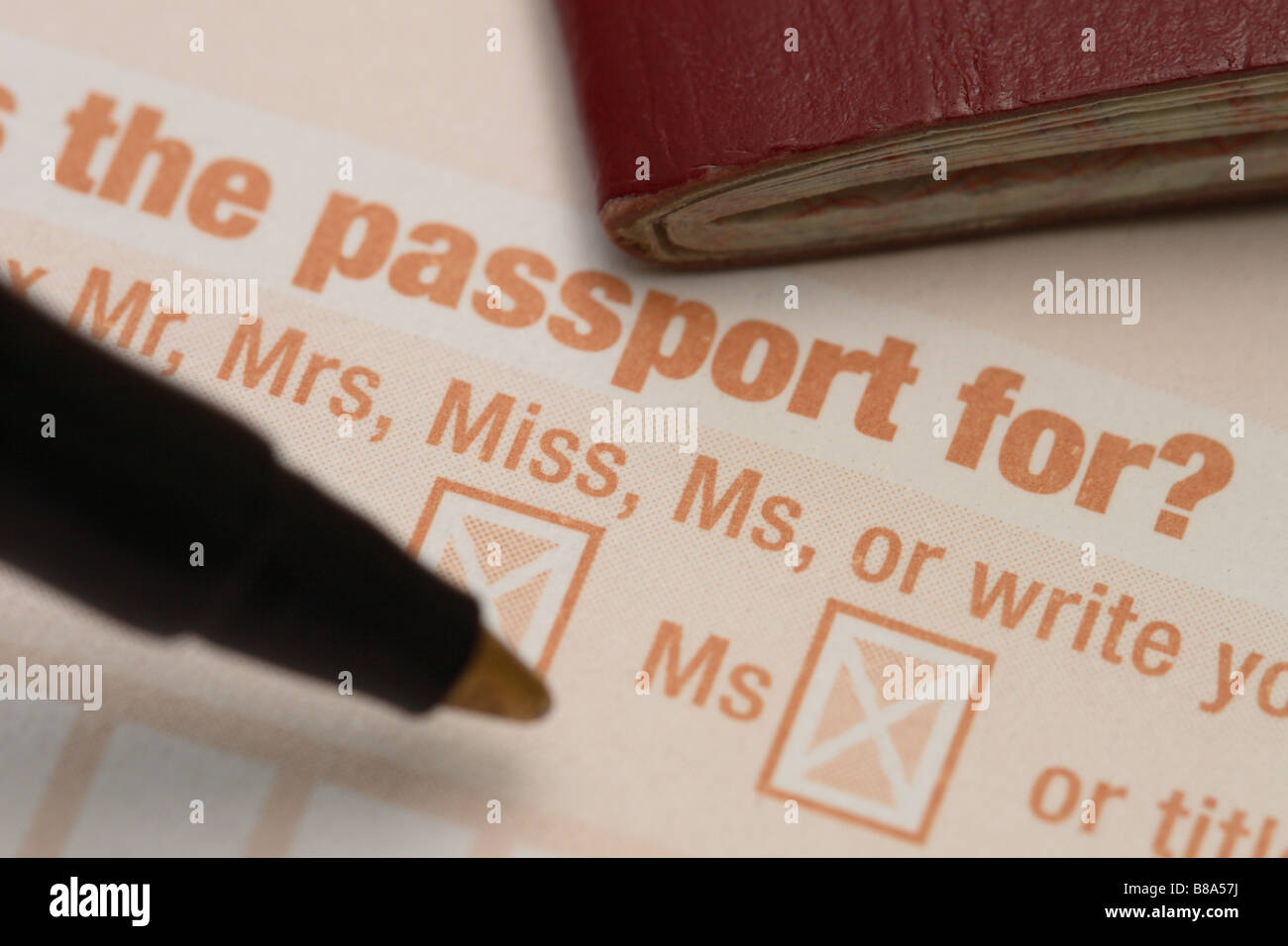 UK British Passport Application Form Filling In Stock Photo Alamy