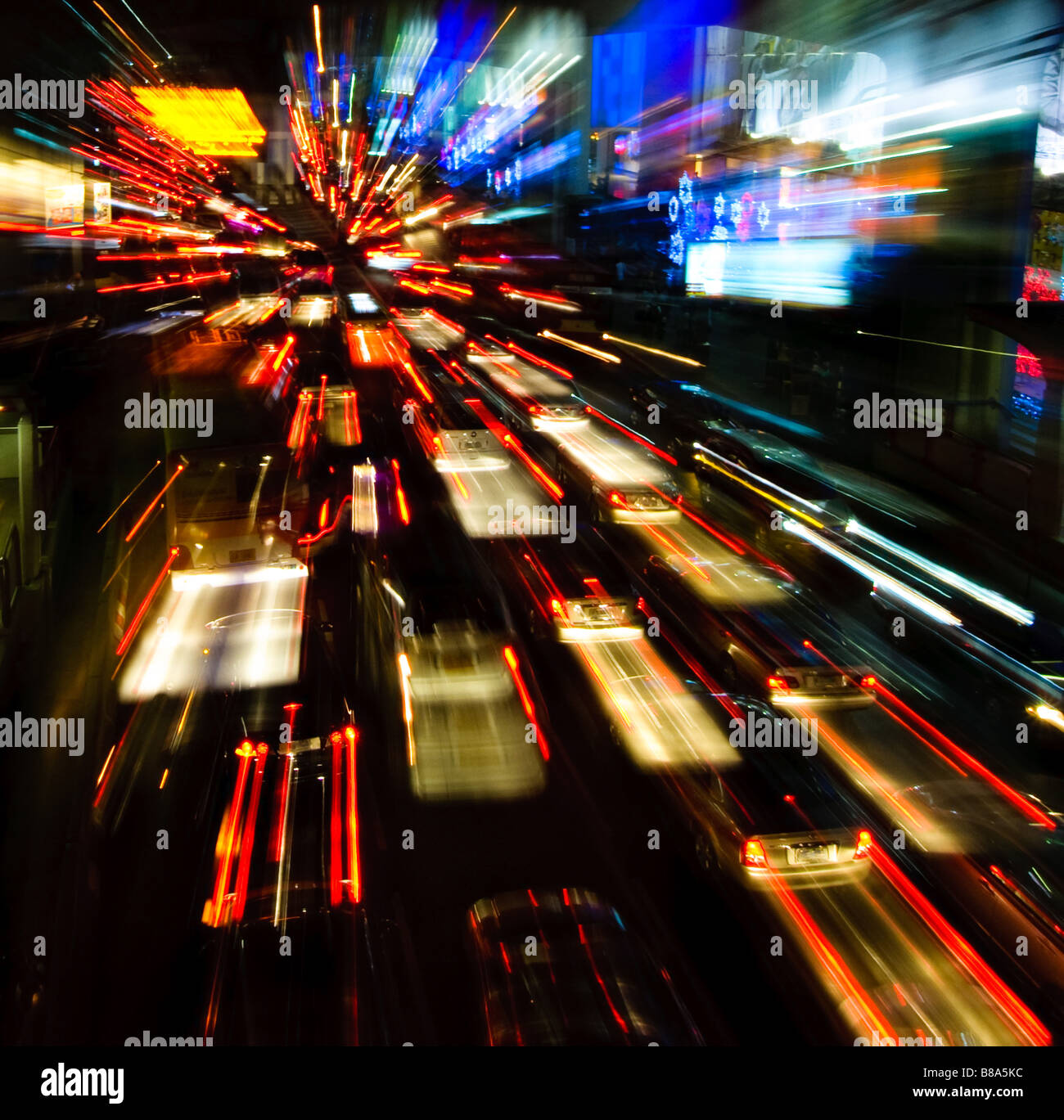 traffic lights in motion blur Stock Photo