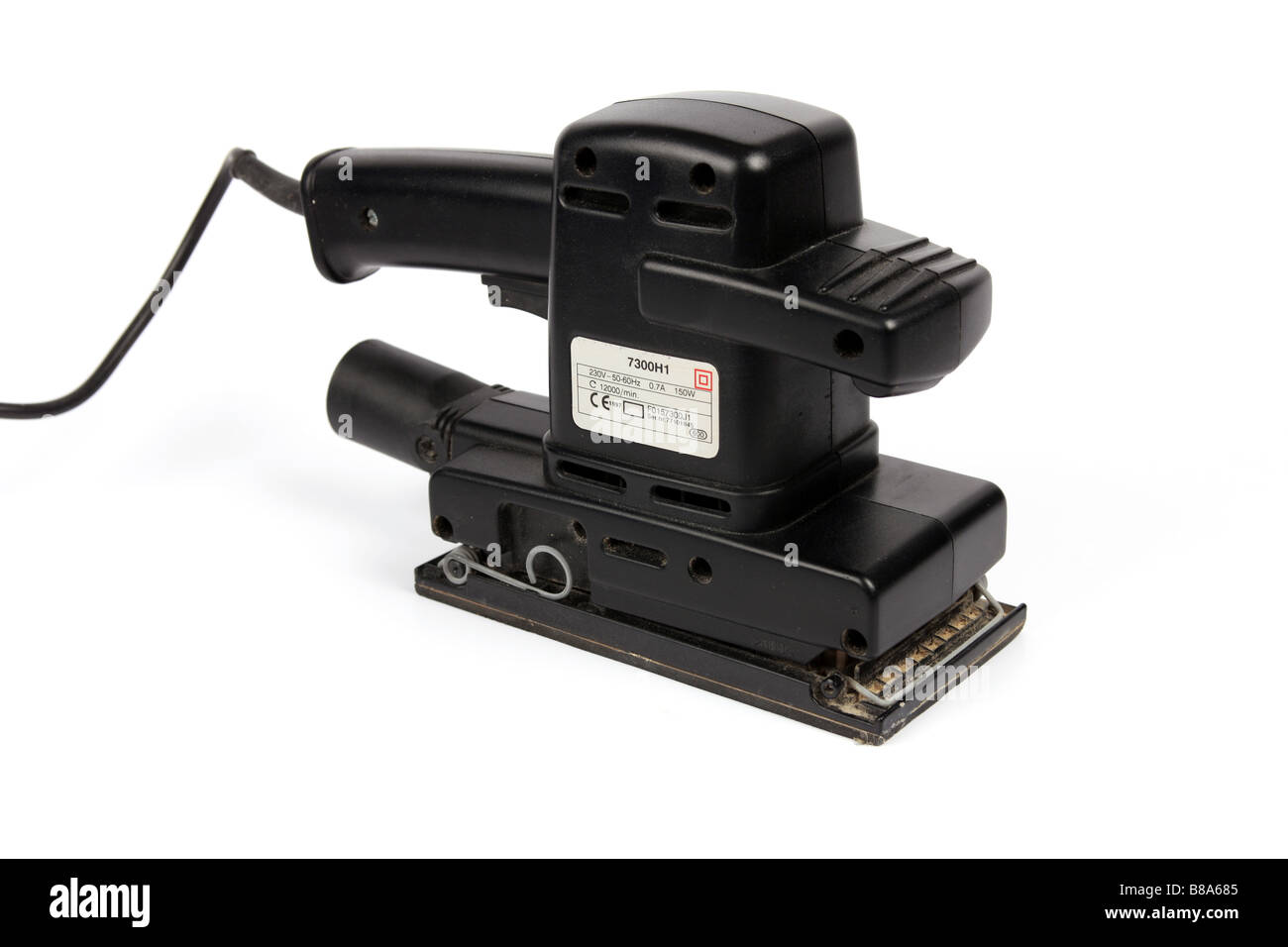 Hand held Electric Sheet Sander against a white background Stock Photo