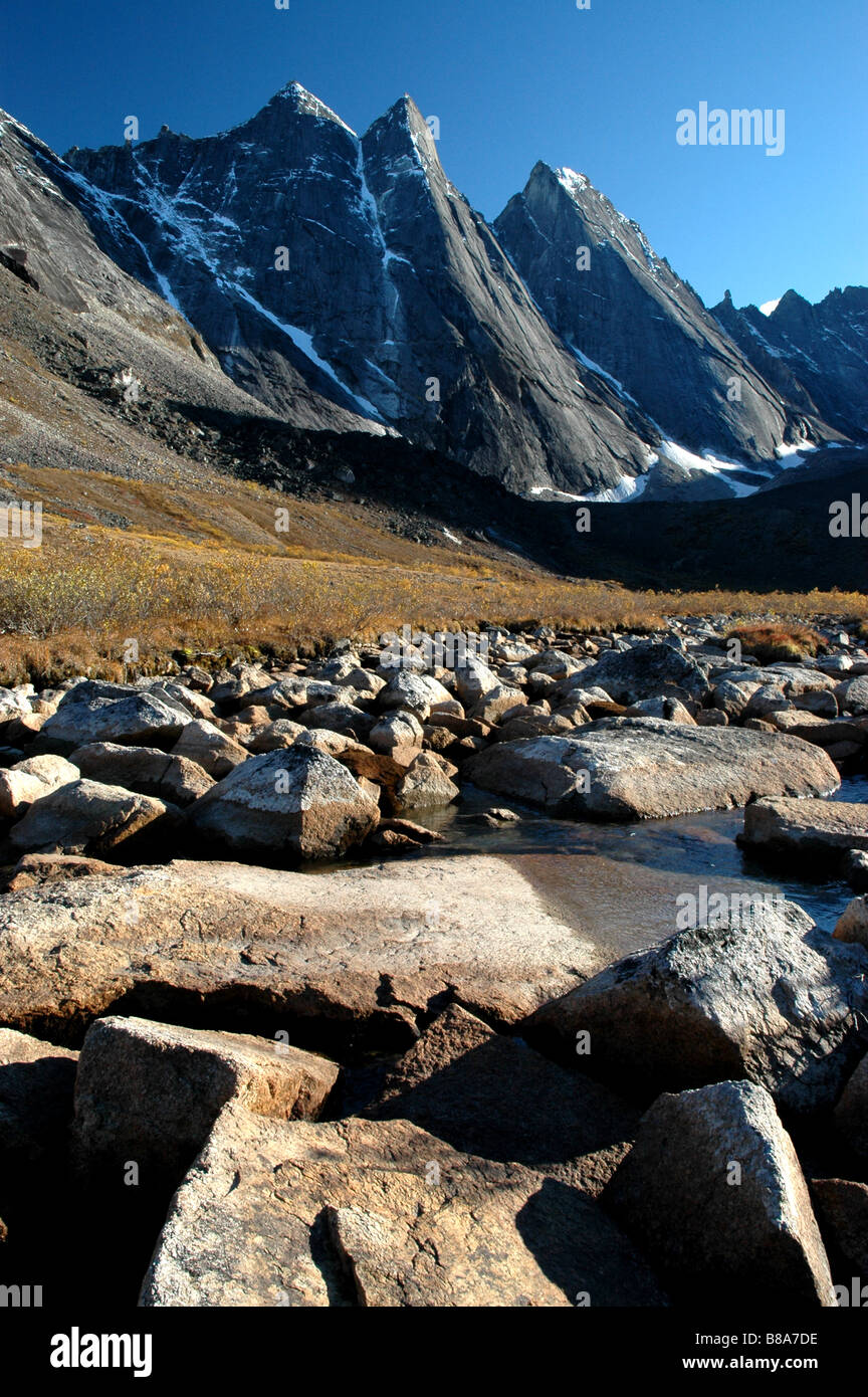 Arrigetch Peaks, falltime, Gates of the Arctic National Park, Brooks Range, Alaska Stock Photo