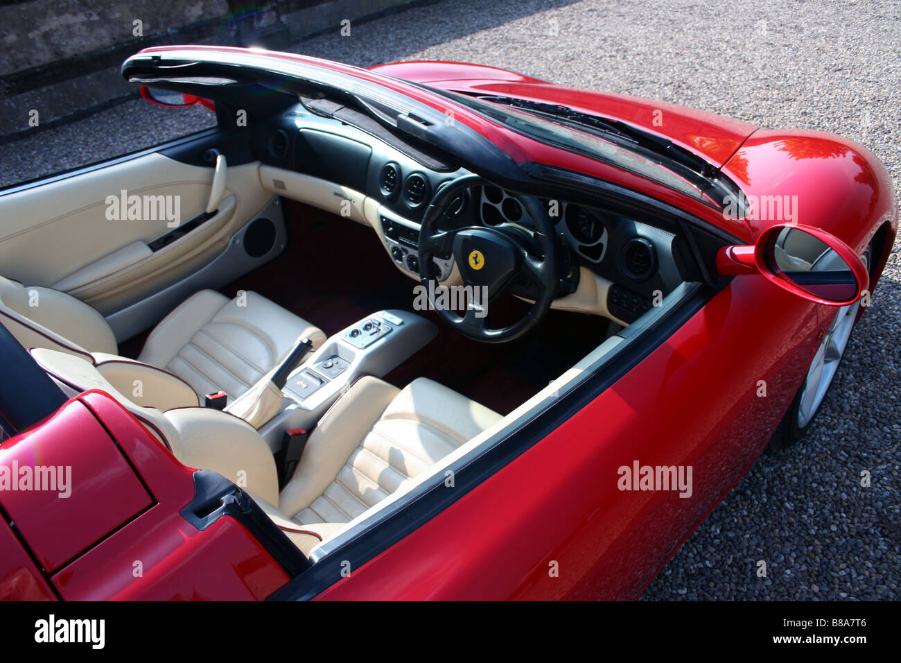 Classic red Ferrari 360 Spider F1 Stock Photo