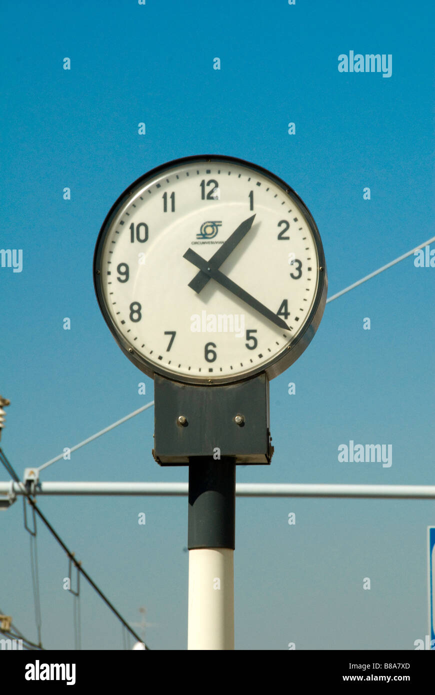 An Italian Train Station Clock, Ercolano, Italy Stock Photo Alamy