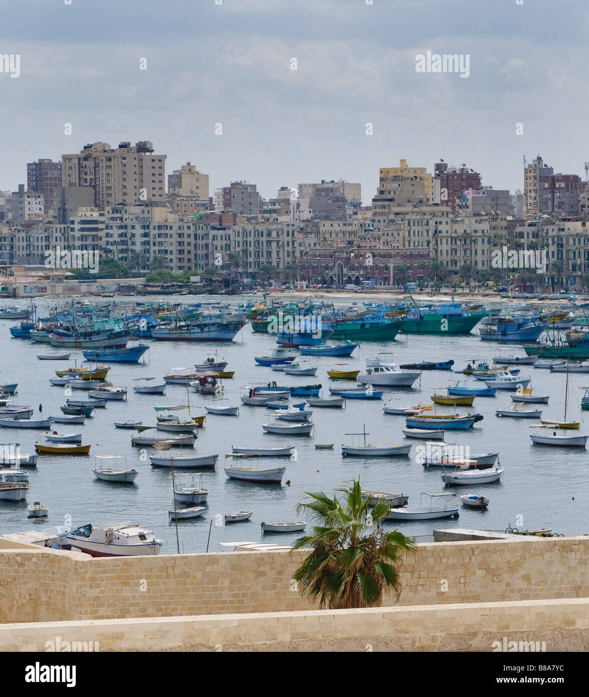 View of Alexandria harbor Egypt Stock Photo