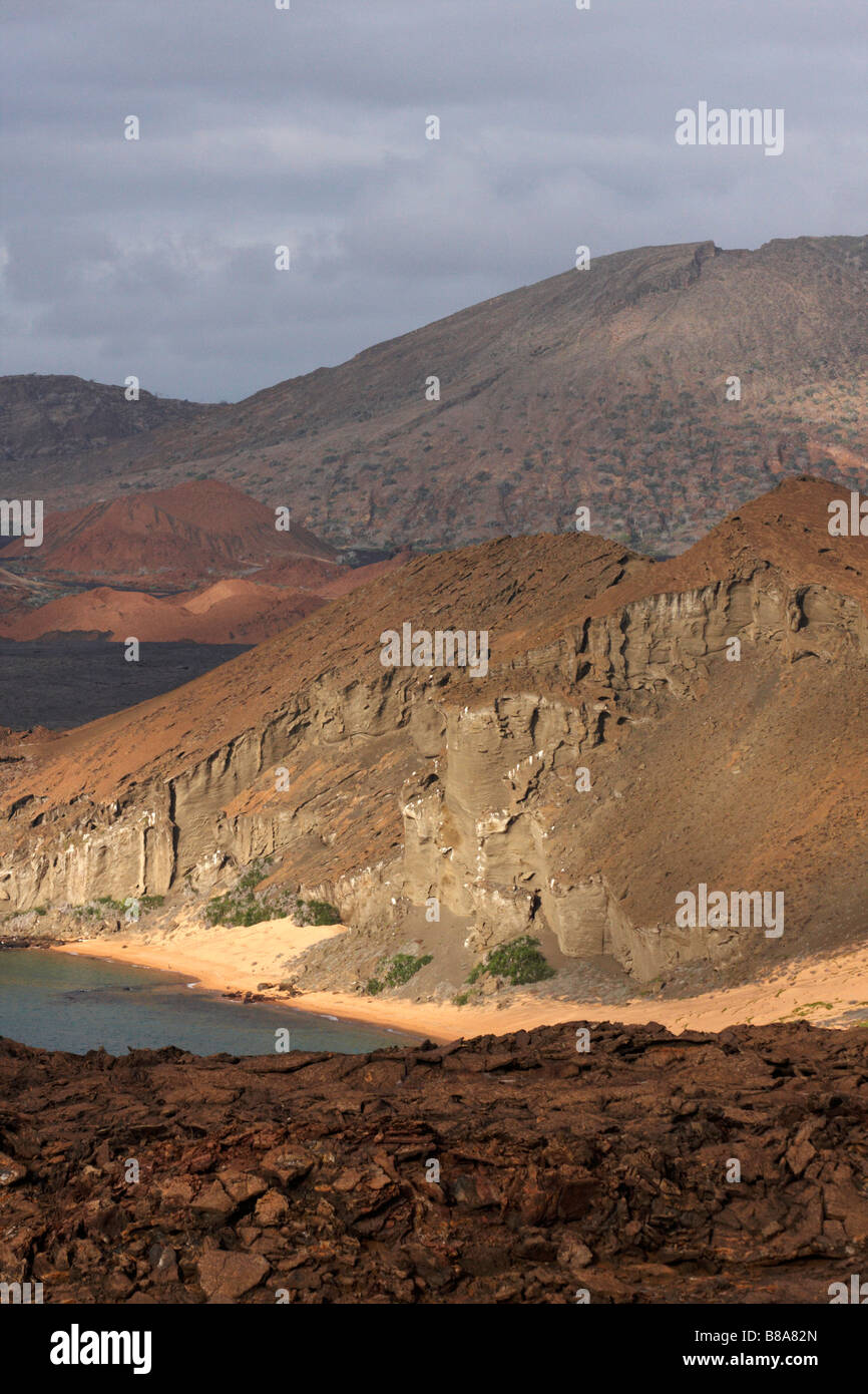 Landscape of Isla Bartolome, the classic beauty spot of the Galapagos, Ecuador in September Stock Photo