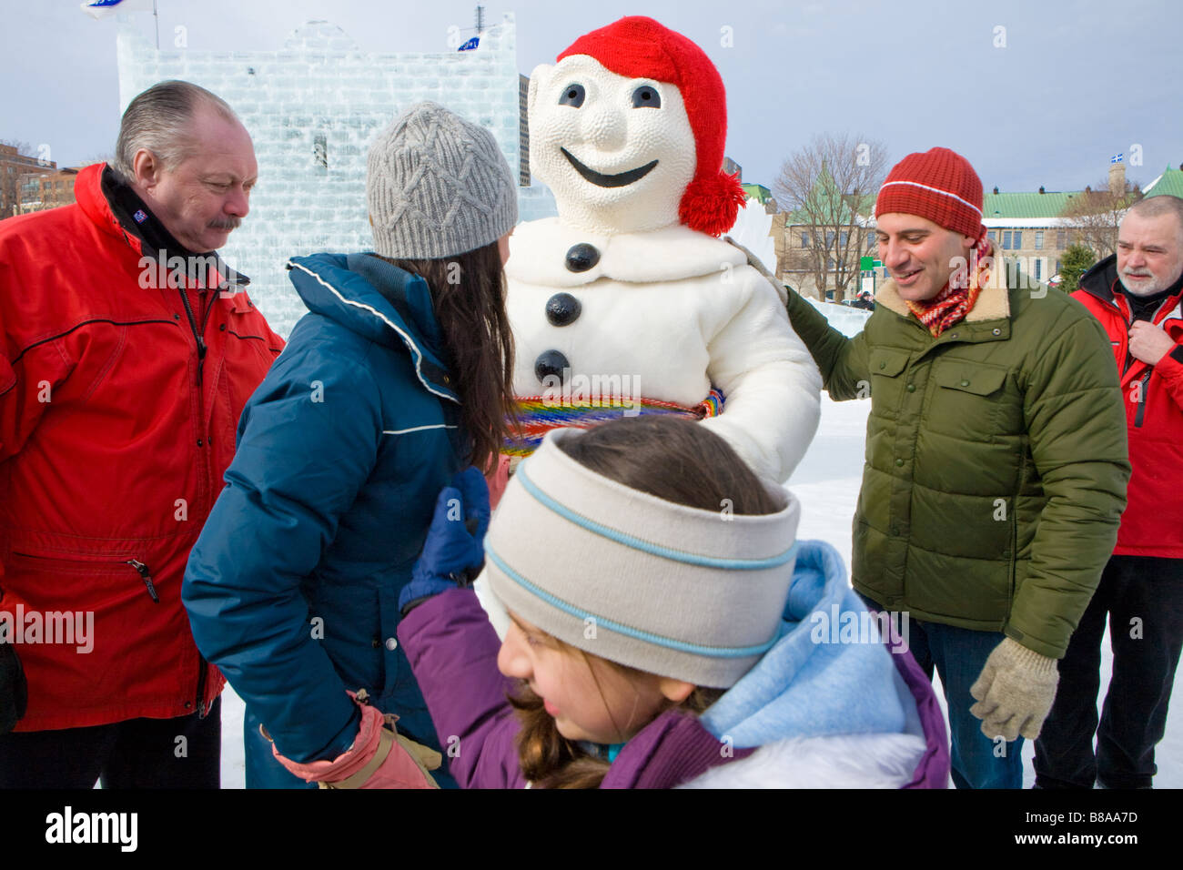 Winter Carnival mascot Bonhomme Quebec City Canada Stock Photo