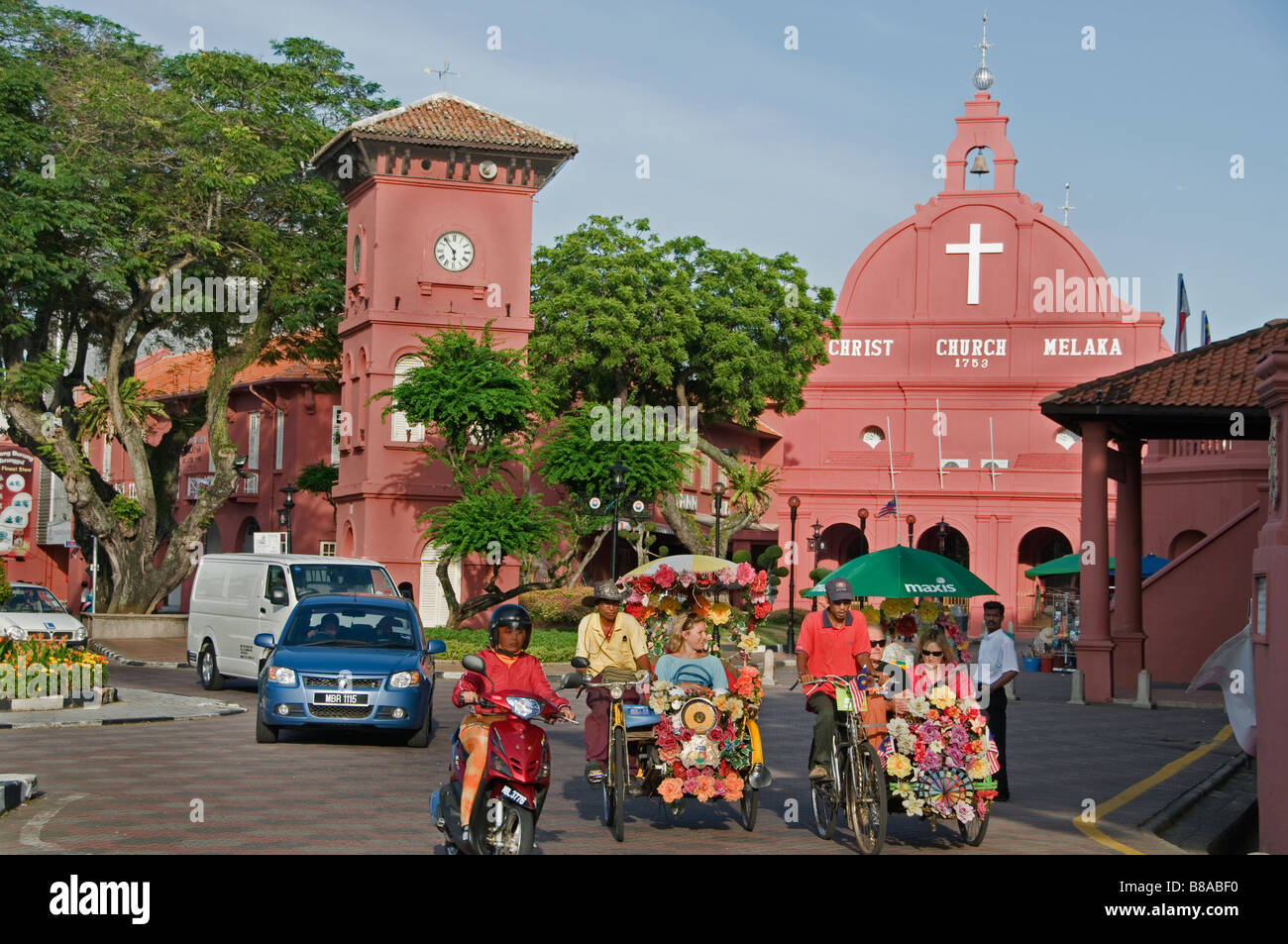 Melaka flower flowers decorateted tricycles rickshaw pedicab Christh ...