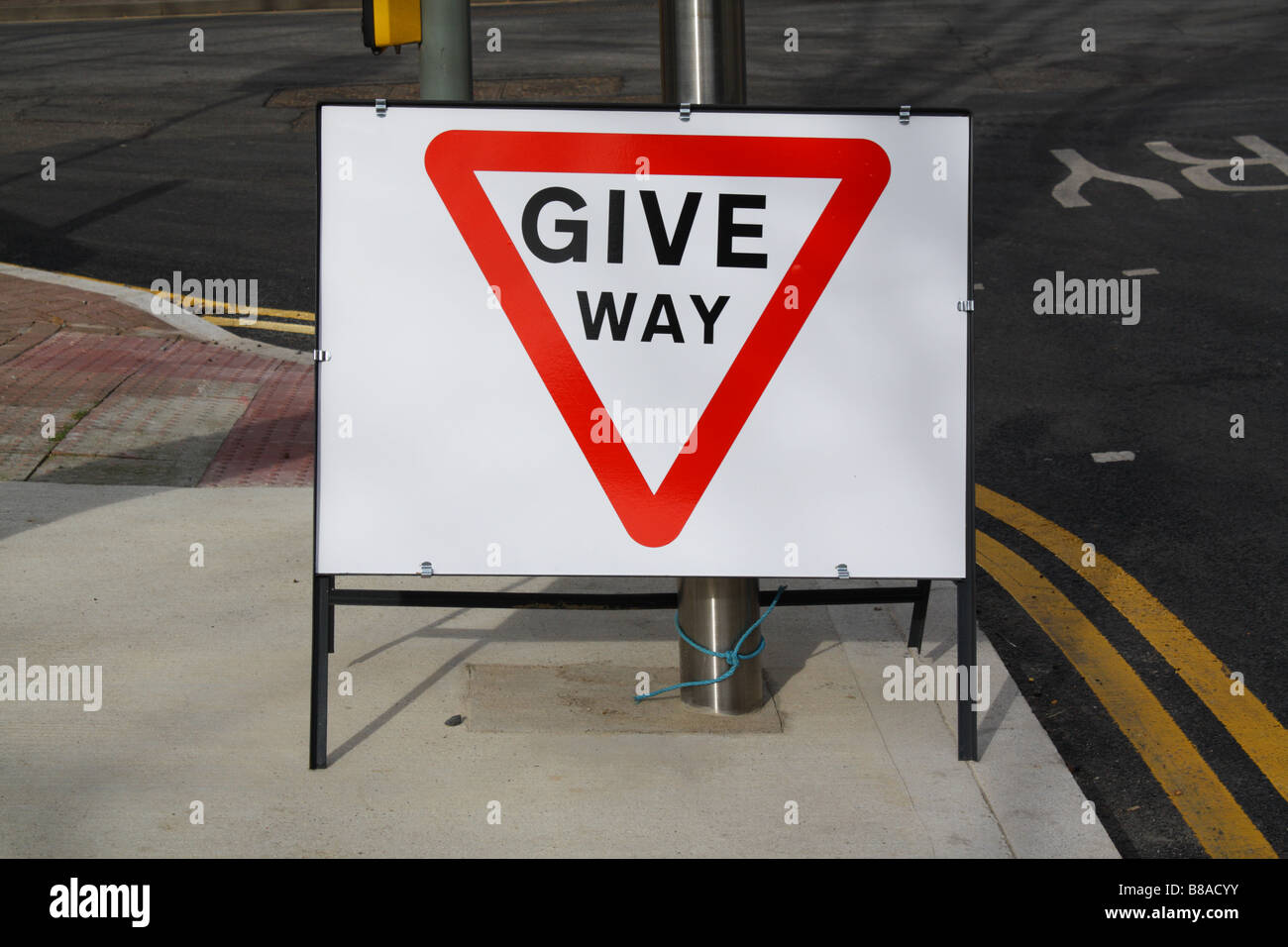 Give Way Road Traffic Sign Stock Photo Alamy give-way-road-traffic-sign-stock-photo-alamy