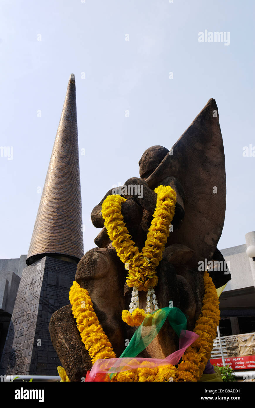 October 14 Monument honouring Thai's killed during the student-led uprising against the military government. Bangkok Thailand Stock Photo