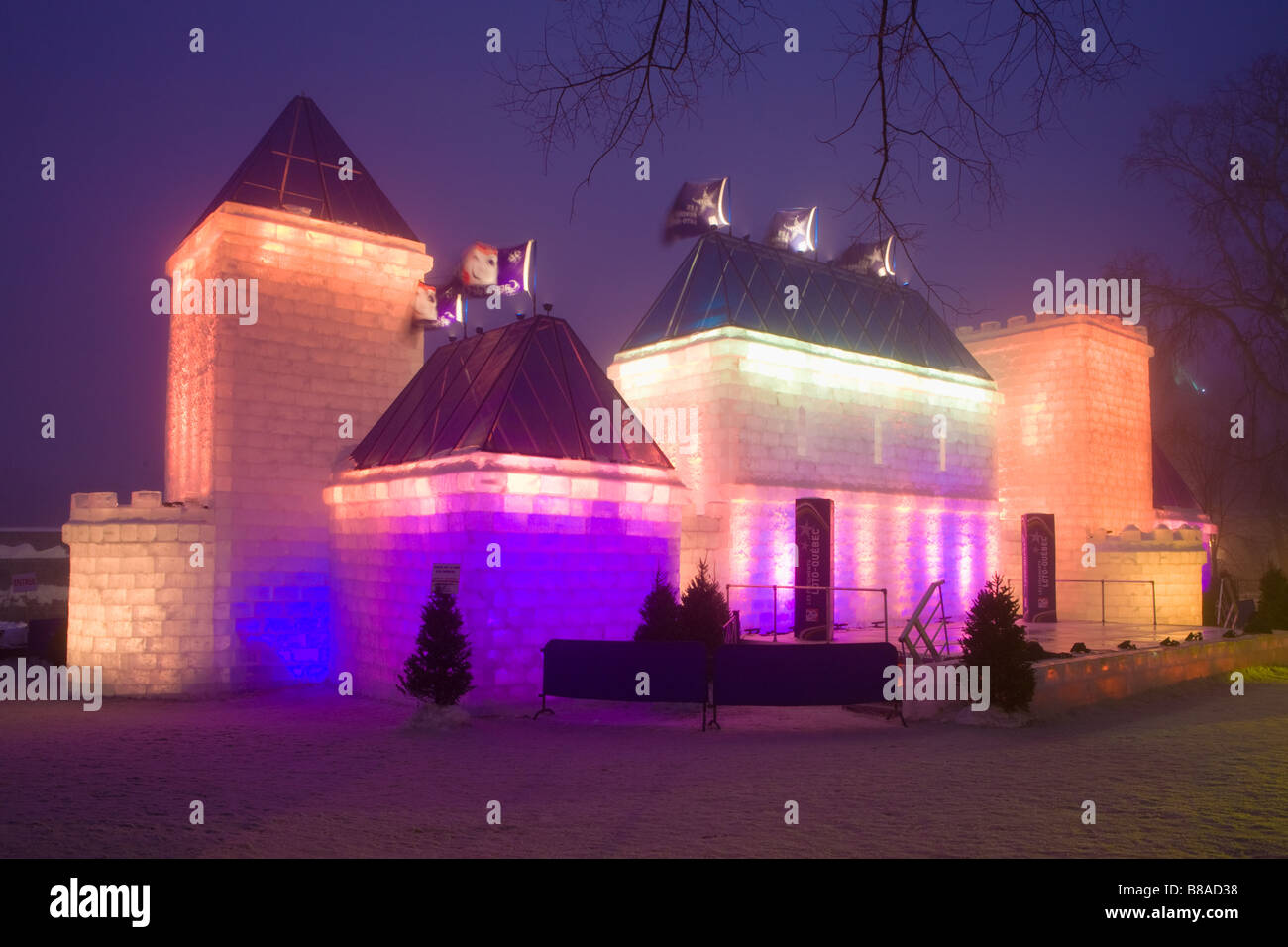 Ice Palace at Winter Carnival Quebec City Canada Stock Photo